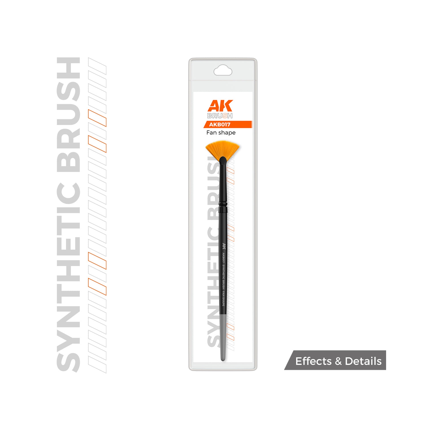 Brosse synthétique interactive AK - Forme du ventilateur