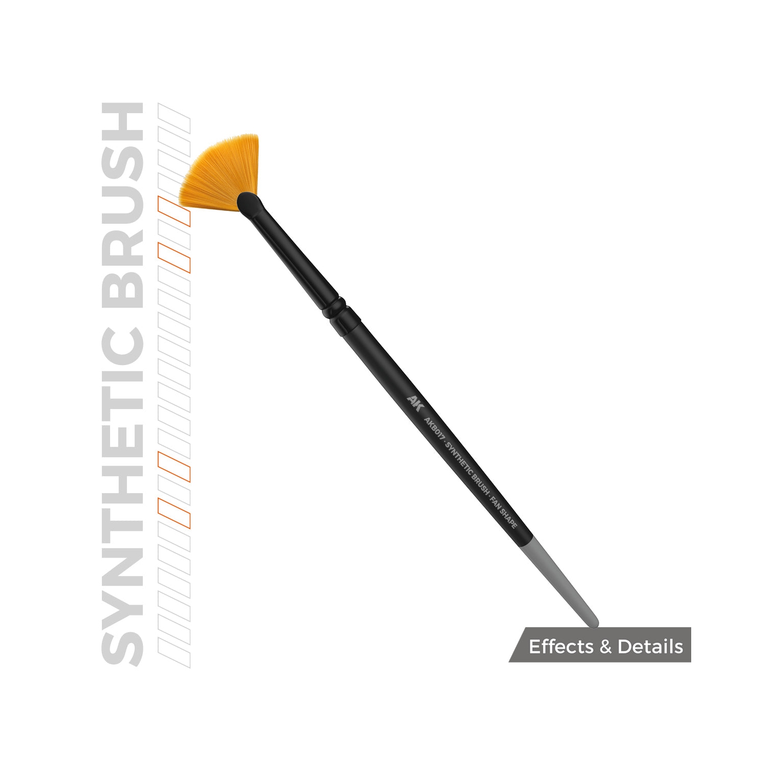 Brosse synthétique interactive AK - Forme du ventilateur