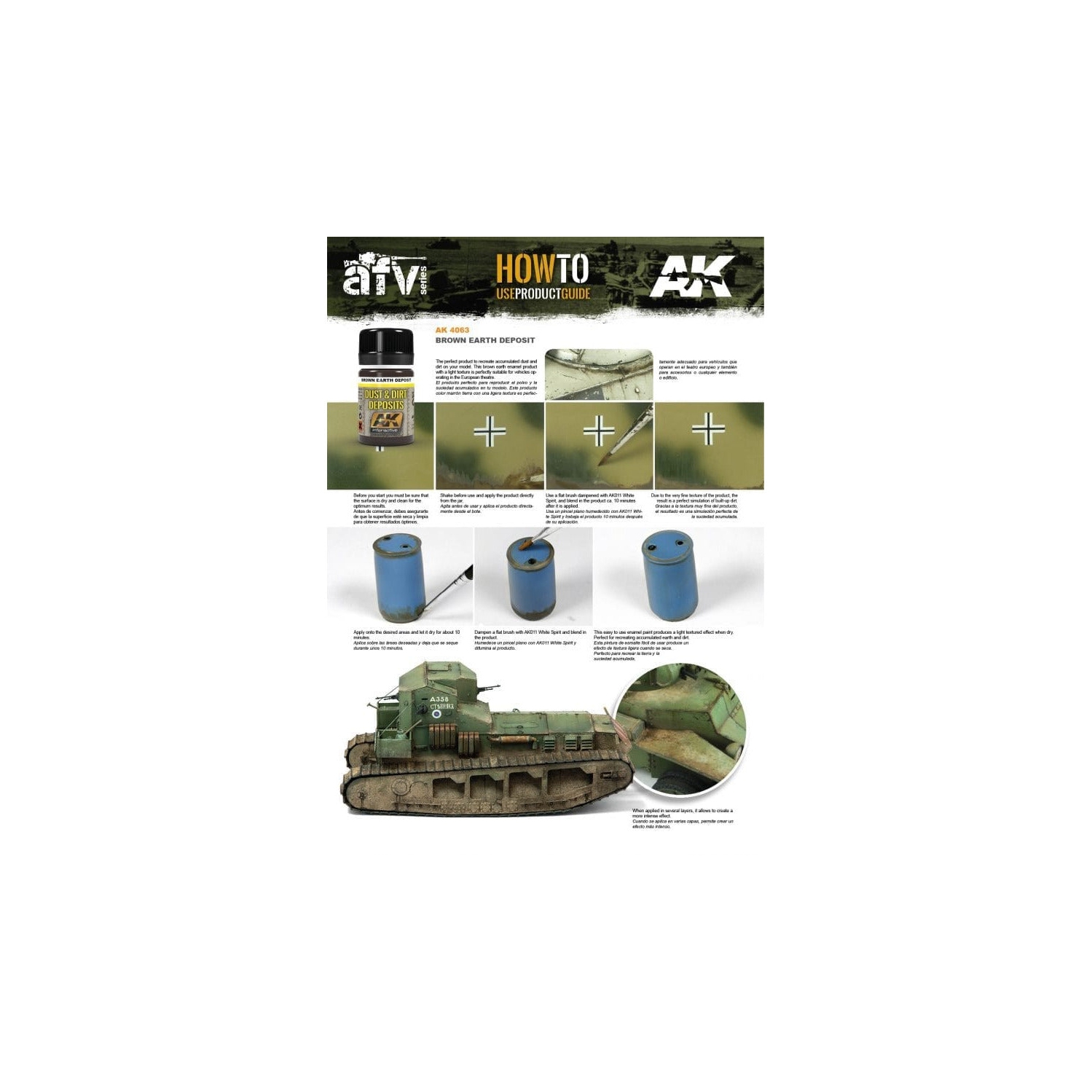 AK – Dépôt interactif de terre brune vieillie