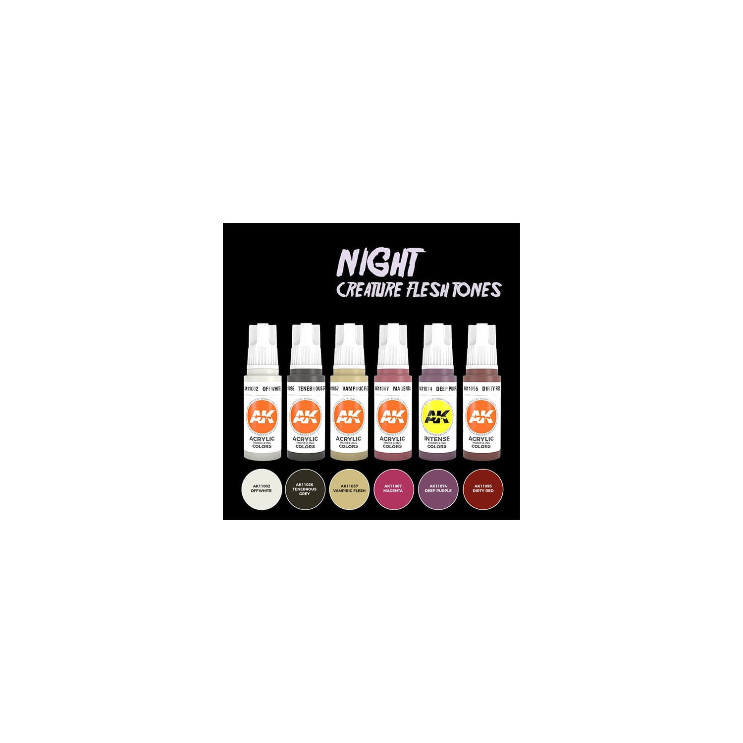 AK Interactive – Ensemble de peinture acrylique Night Creature Flesh Tones Nouveau