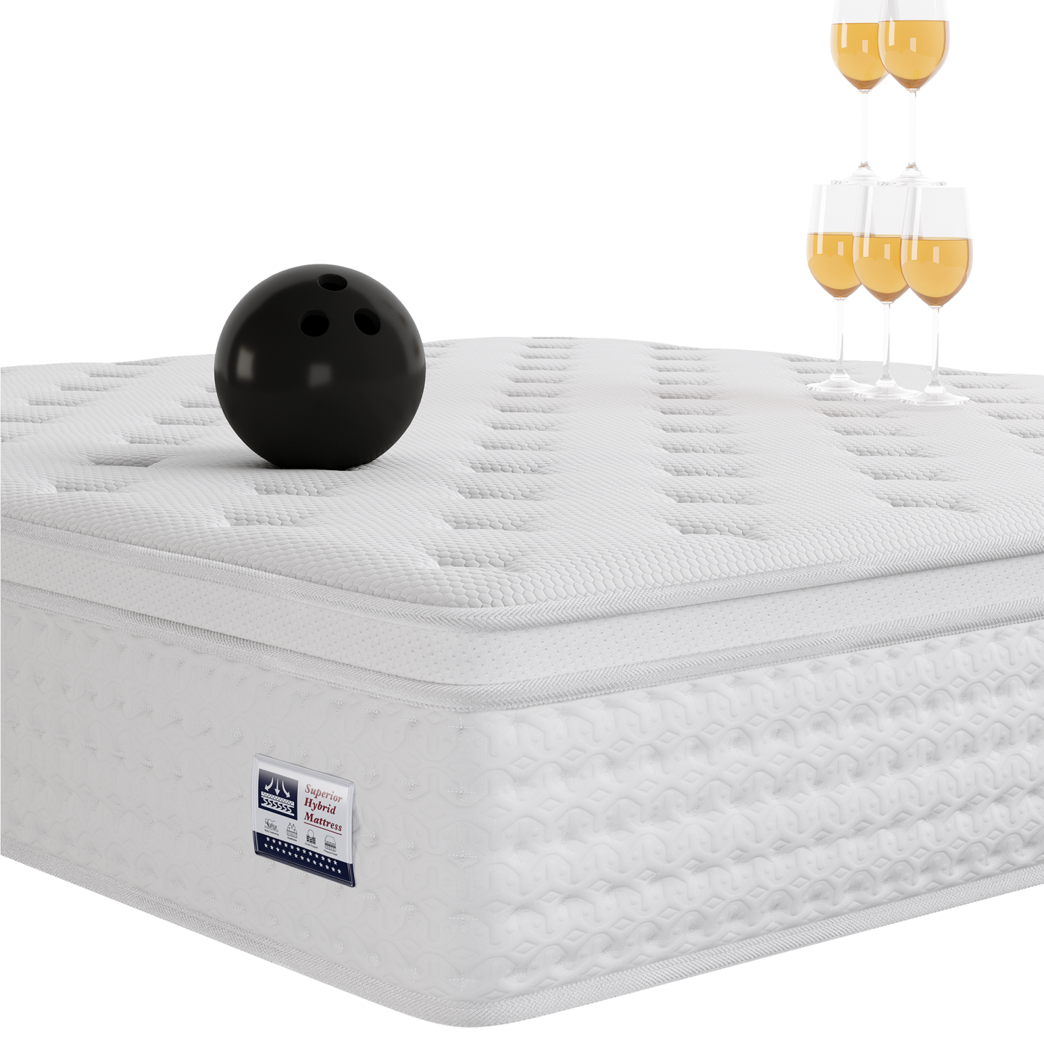 Vumece White 10 inch Queen Size Hybrid Mattress in a Box, Memory Foam & Individually Wrapped Coil, Support, Breathable, Pressure relief- 120 Night