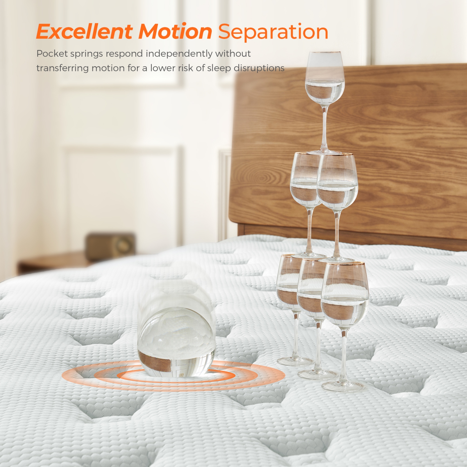 Vumece 12 Inch Queen Size Hybrid Mattress in a Box with Pocketed Spring & Gel Memory Foam for Support, Pressure Relief, Reinforced Edge, CertiPUR-US