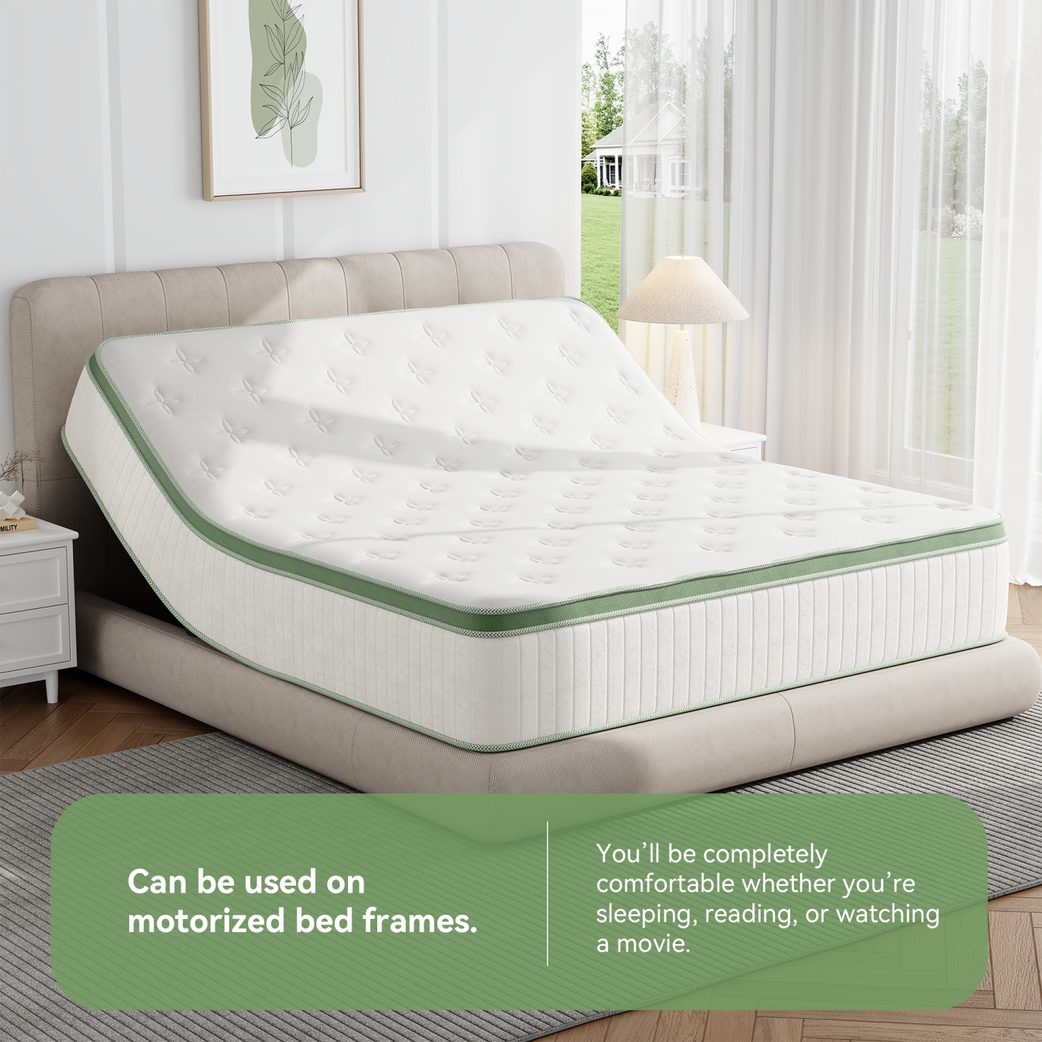 Vumece 12" Queen Size Medium Memory Foam Hybrid Mattress in a Box, Individually Pocketed Innerspring, Euro Top, CertiPUR-US