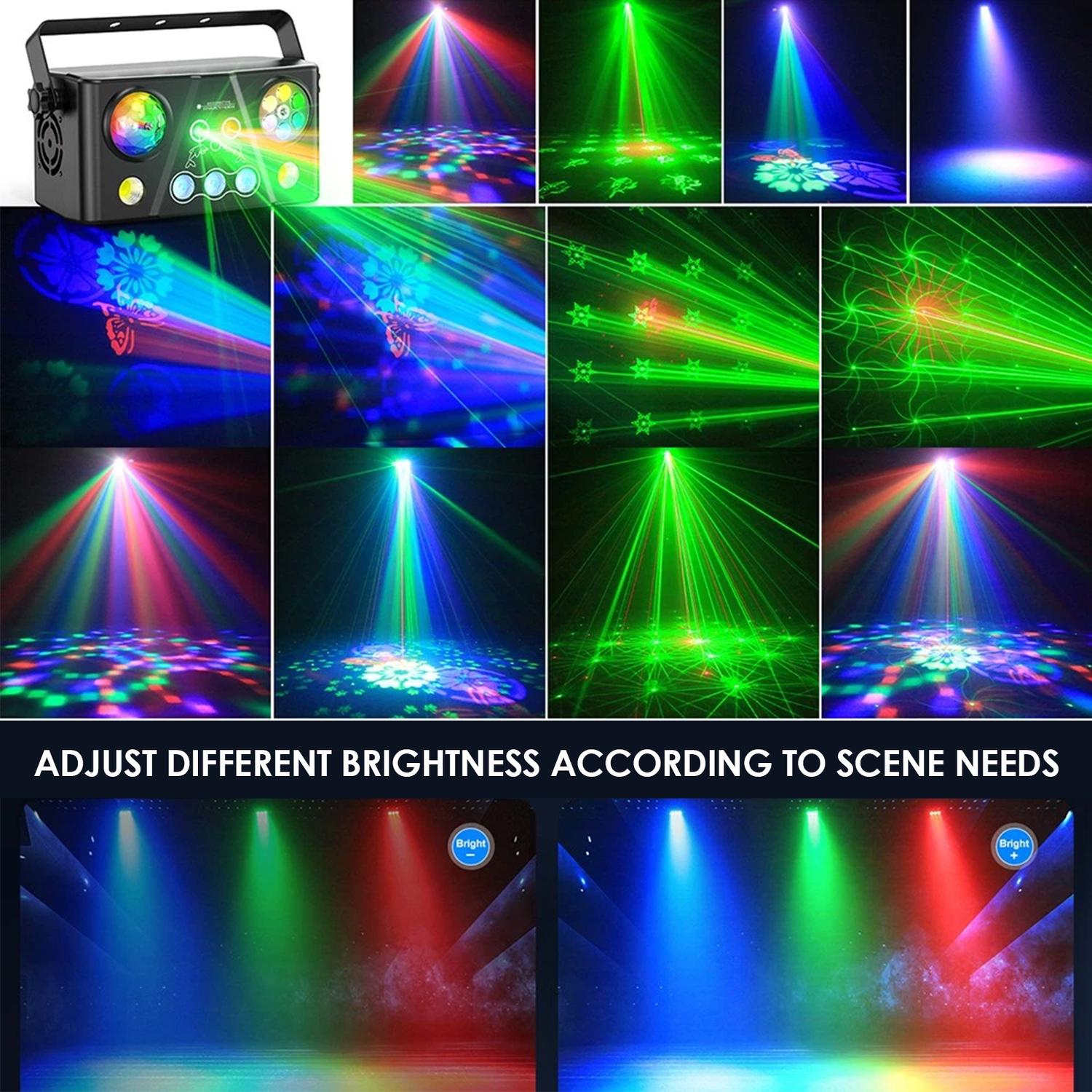 Balle LED, platine lumineuse 5-en-1 colorée, lampe d'ambiance et lampe à motif convenant à la scène KTV, à l'Halloween et à Noël