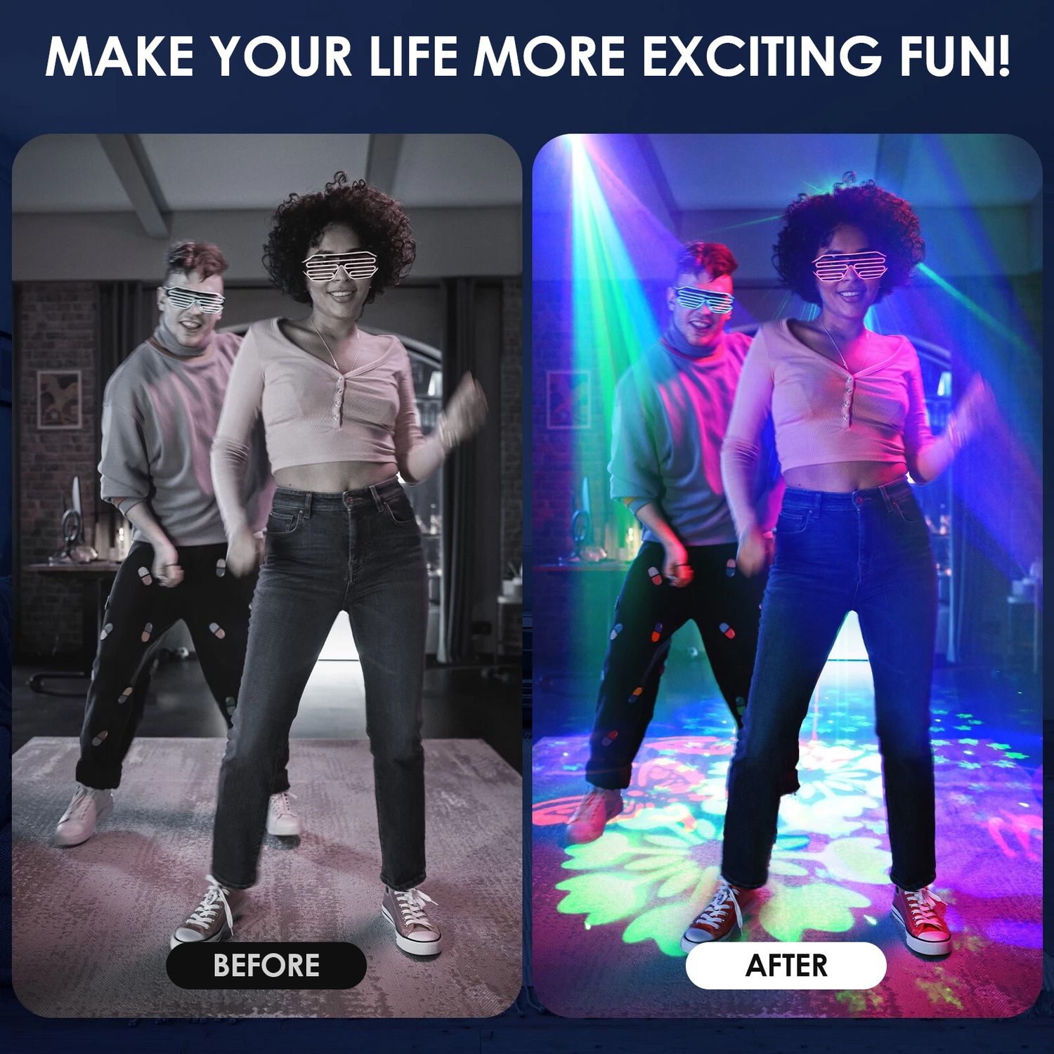 Balle LED, platine lumineuse 5-en-1 colorée, lampe d'ambiance et lampe à motif convenant à la scène KTV, à l'Halloween et à Noël