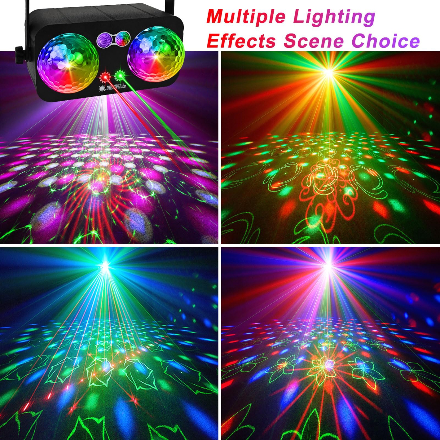 Lampe à boule disco DJ de Party Light avec télécommande, platine stroboscopique à commande vocale idéale pour les fêtes, les anniversaires, les