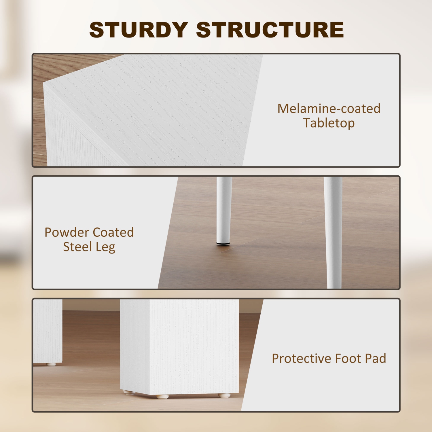 HOMCOM Dining Table Set for 2, 3 Piece Kitchen Table and Chairs with Steel Legs and High Back, Space-Saving Square Table and Upholstered Chairs for