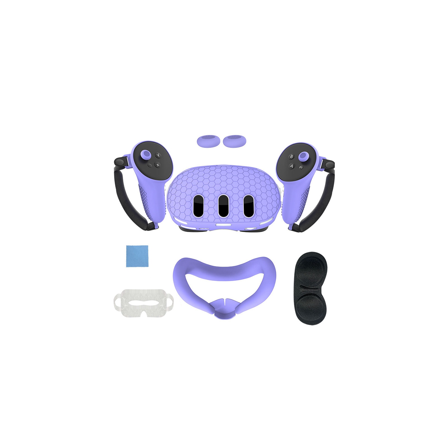 Meta Quest 3 Controller Silicone Case, Quest3 Console Case, Anti-Slip and Drop-Resistant 7-Pack VR Accessory - Purple