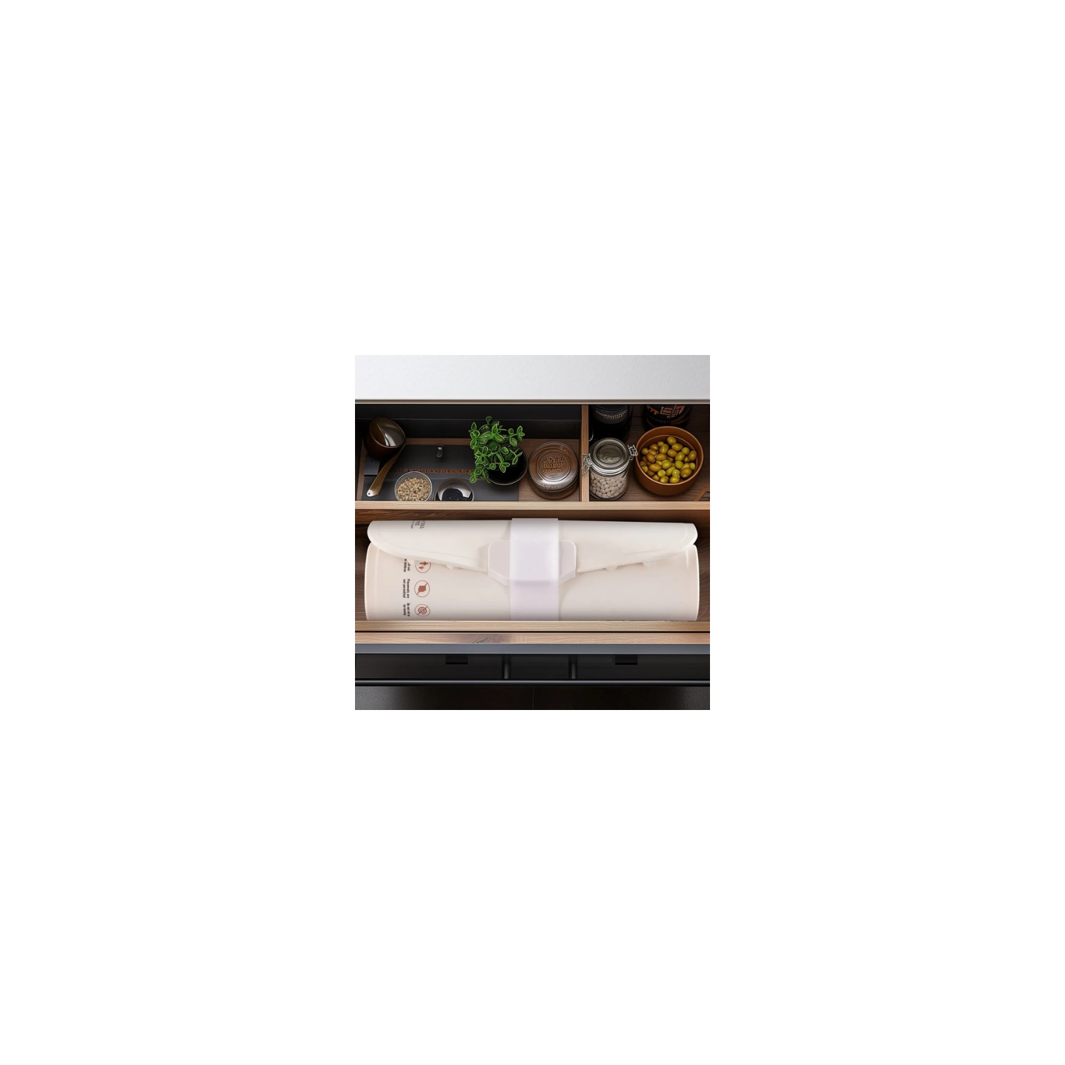 VEVOR YD-302C-Z-40+60G-A Electric Warming Tray, 23.6" × 15.7" Rollable Food Warming Mat with Touch Temp Control, Timer & Child Lock, Beige