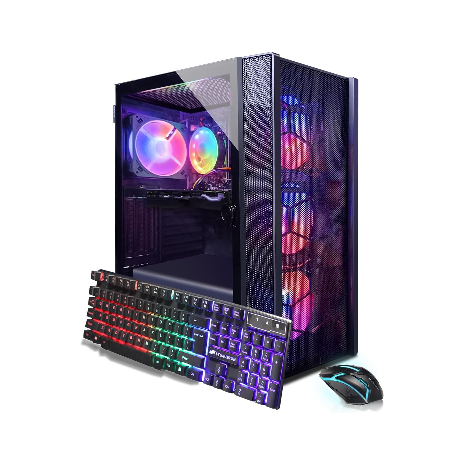 STGAubron Gaming PC Computer Desktop, Intel Core i7 8th Gen up to 4.1GHz, GeForce RTX 3060 12G, 32G DDR4, 1T SSD, WIN11H