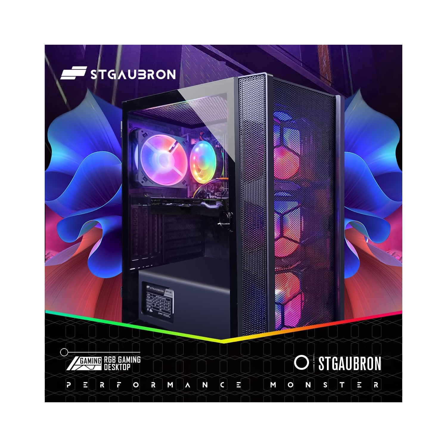 STGAubron Gaming PC Computer Desktop, Intel Core i7 8th Gen up to 4.1GHz, GeForce RTX 3060 12G, 32G DDR4, 1T SSD, WIN11H