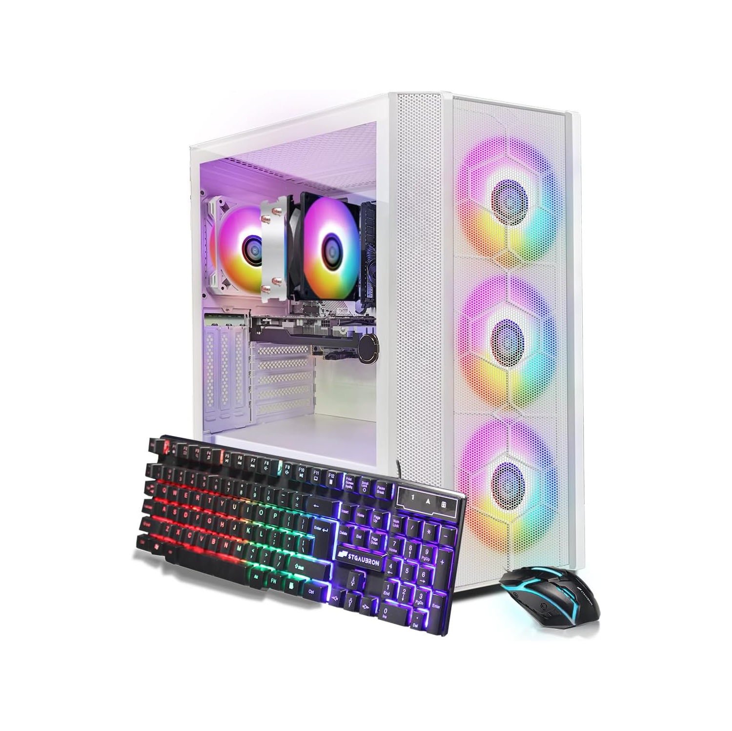 STGAubron Gaming PC Computer Desktop, AMD Ryzen 5 5500G up to 4.2G, GeForce RTX 2060 Super 8G, 16G DDR4, 1T SSD, WIN11H