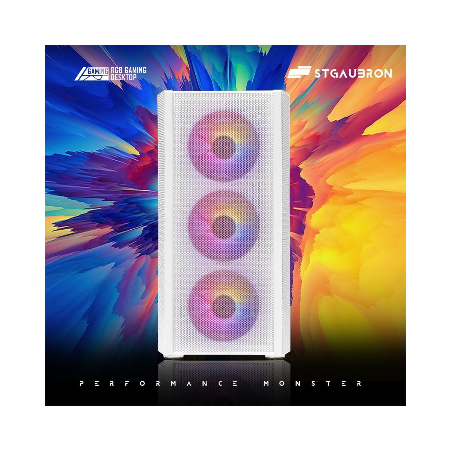 STGAubron Gaming PC Computer Desktop, AMD Ryzen 5 5500G up to 4.2G, GeForce RTX 2060 Super 8G, 16G DDR4, 1T SSD, WIN11H