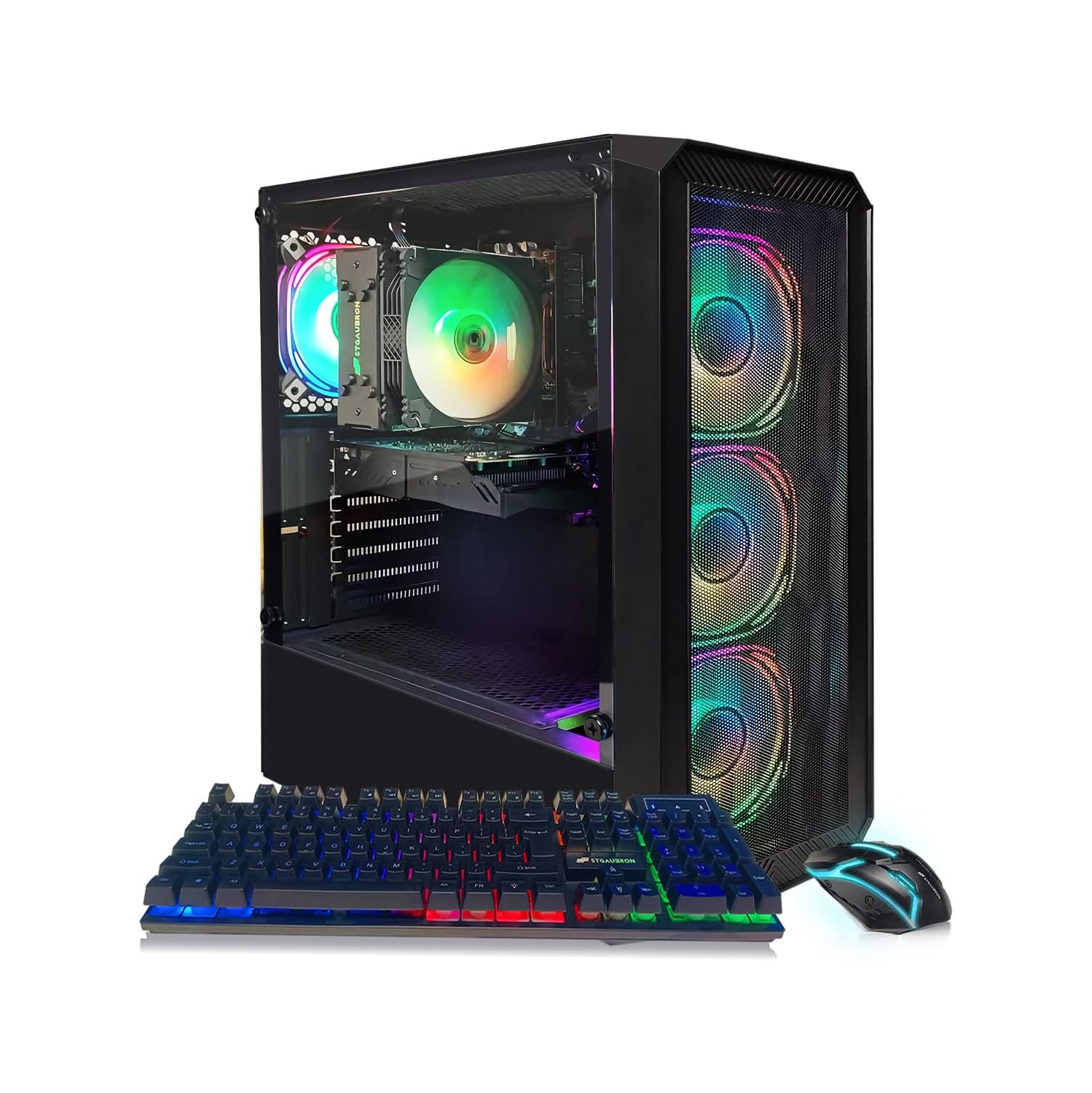 STGAubron Gaming PC Desktop, Intel Core i5-13400F up to 5.0Ghz, GeForce RTX 3050 6G, 16G DDR4 RAM, 512G SSD, Win11H