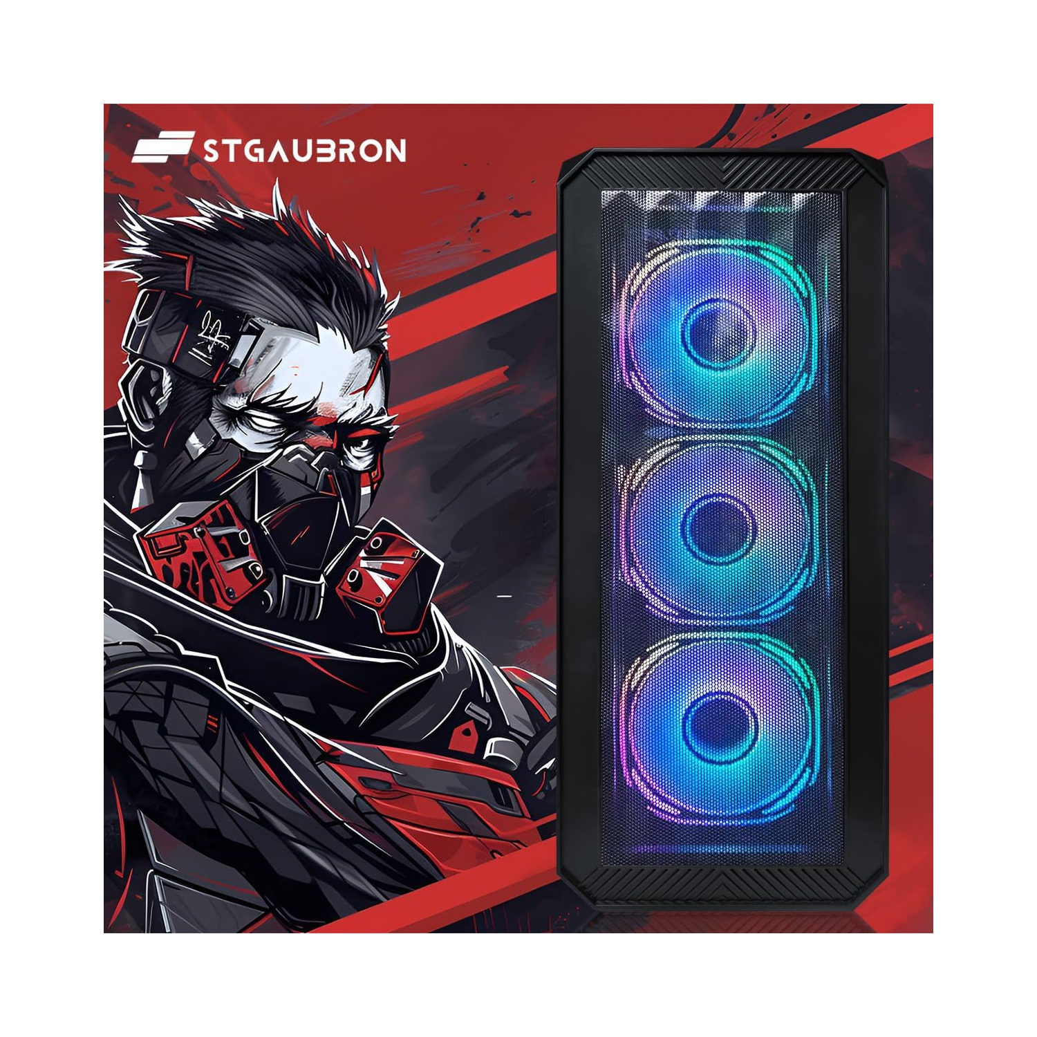 STGAubron Gaming PC Desktop, Intel Core i5-13400F up to 5.0Ghz, GeForce RTX 3050 6G, 16G DDR4 RAM, 512G SSD, Win11H