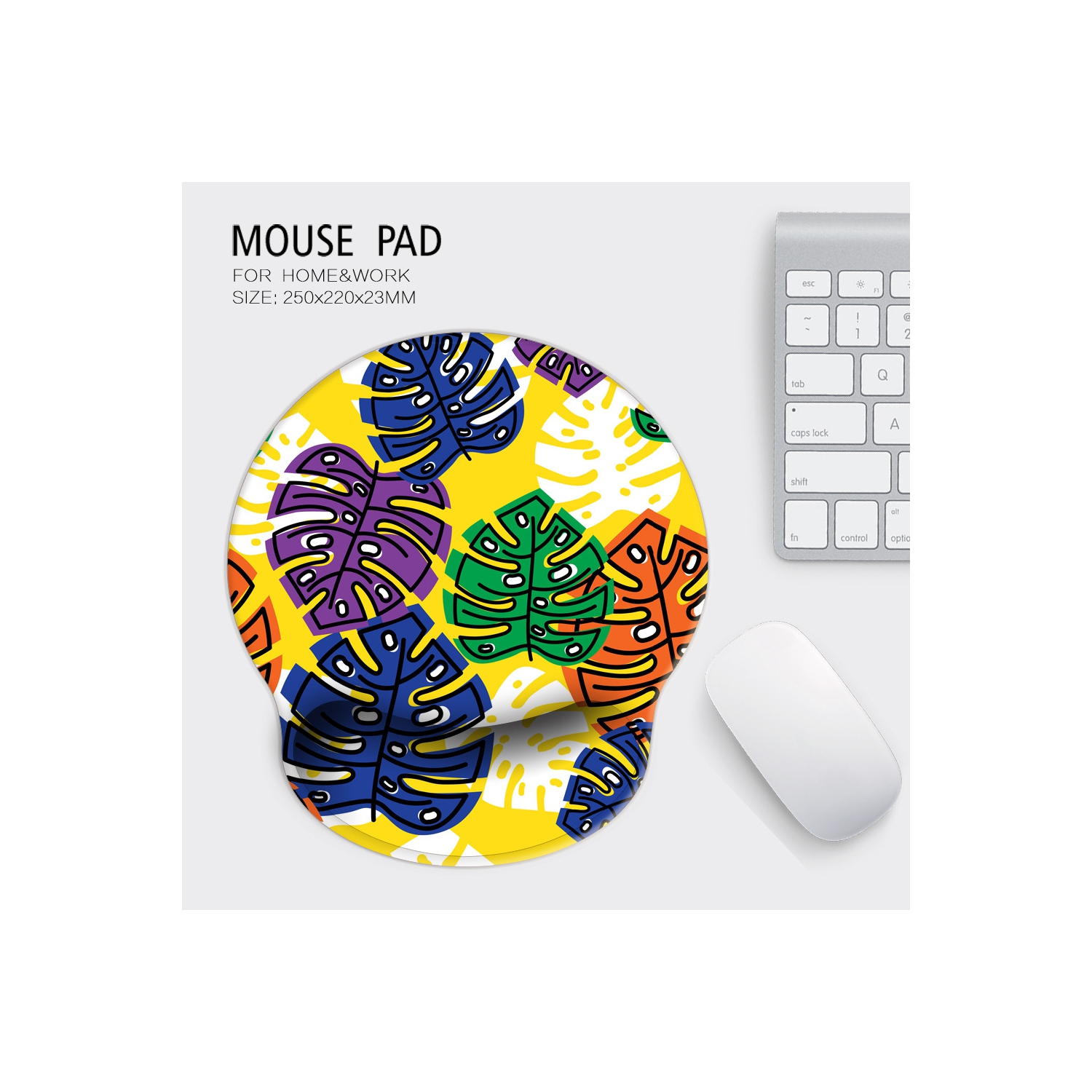Ergonomic beautiful pattern mouse pad with gel wrist rest, non-slip, perfect for laptop and desktop computers, office and gaming, and desk