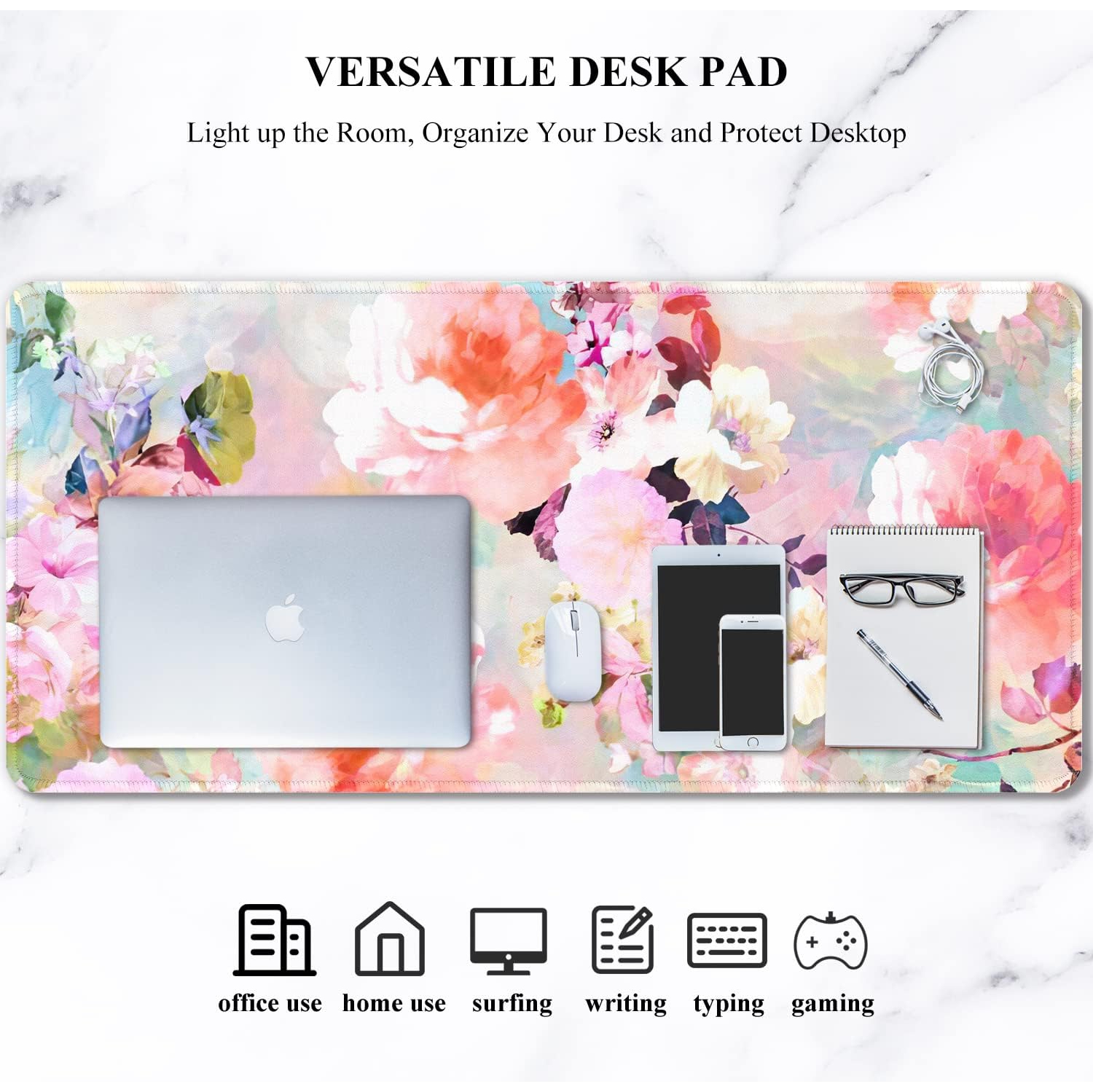 Large Mouse Extension Gaming Mouse Pad, Large Office Accessory Pad for Computer Keyboard and Laptop, School Office Home Desktop Protective Mouse