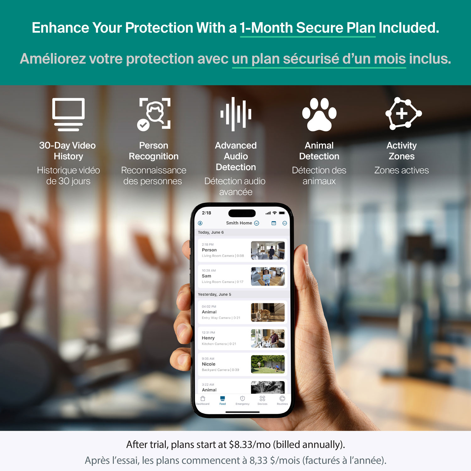 Caméra de surveillance d'intérieur 2K à brancher avec fil 3e génération Arlo Essential - Blanc