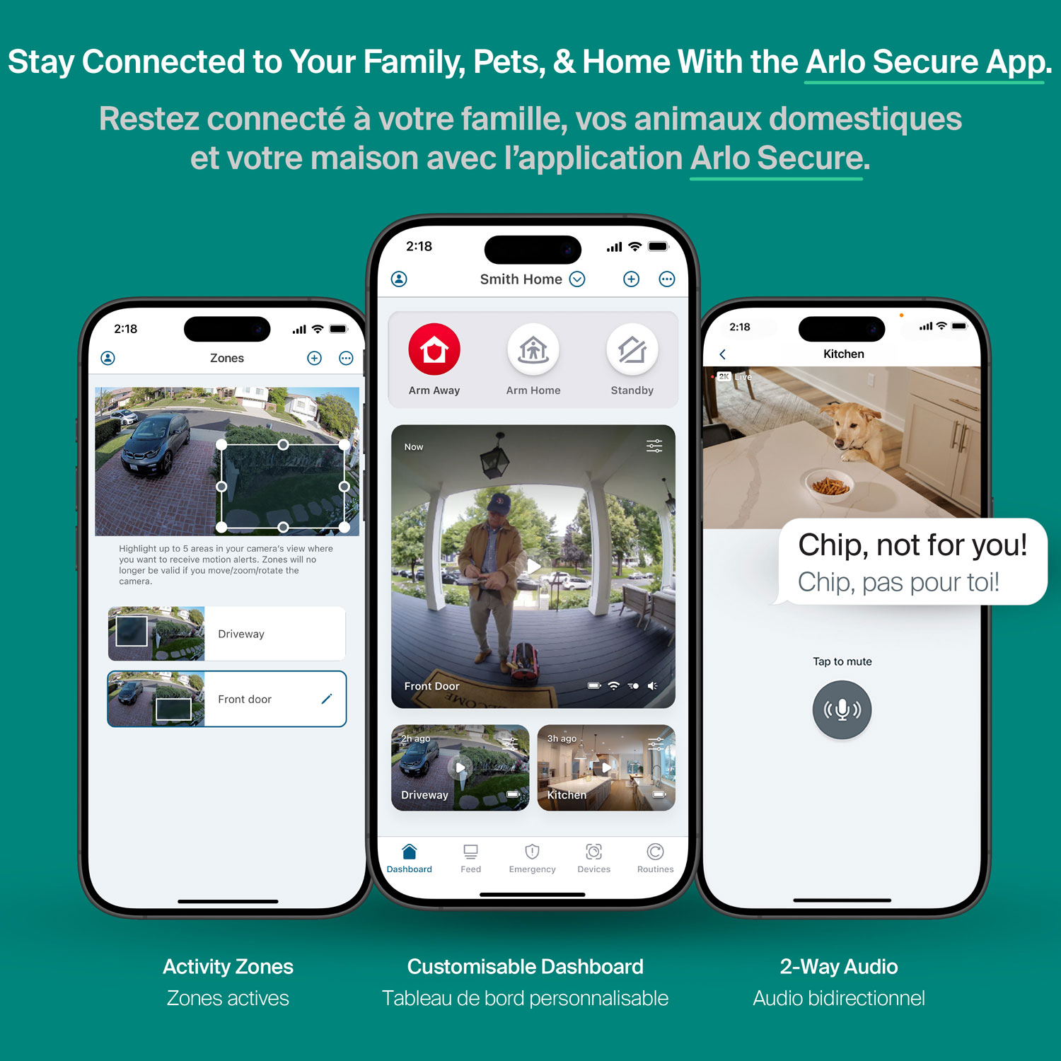 Caméra de surveillance 2K sans fil 3e génération Arlo Essential - Paquet de 4 - Blanc - Exclusivité Best Buy