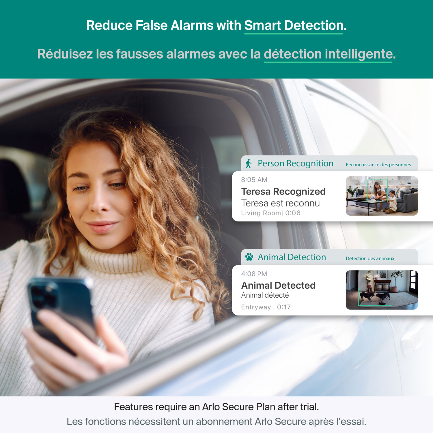 Caméra de surveillance d'intérieur 2K panoramique/inclinable à brancher avec fil Arlo - Blanc