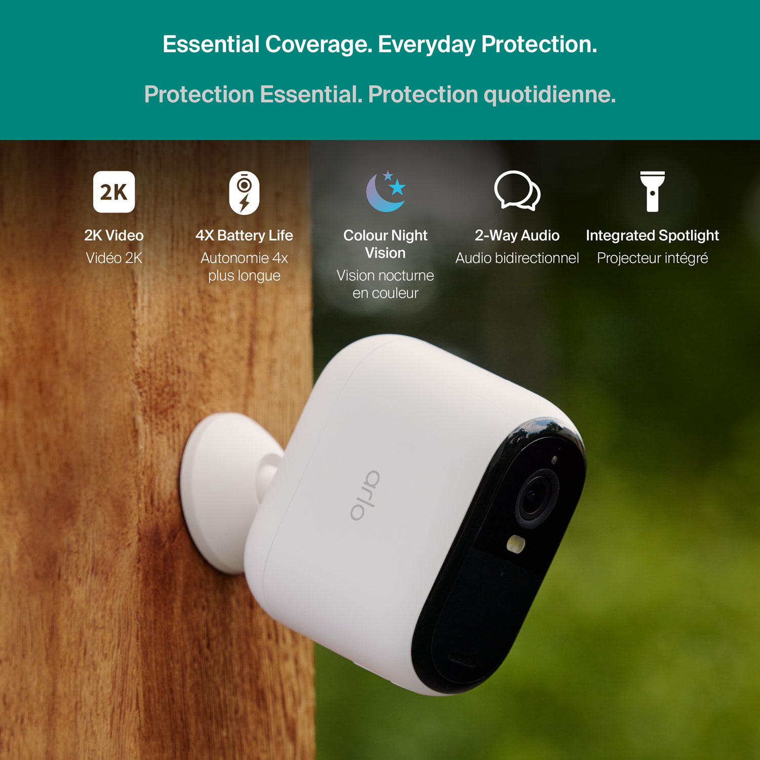 Caméra de surveillance sans fil 2K 3e génération Arlo Essential XL - Blanc