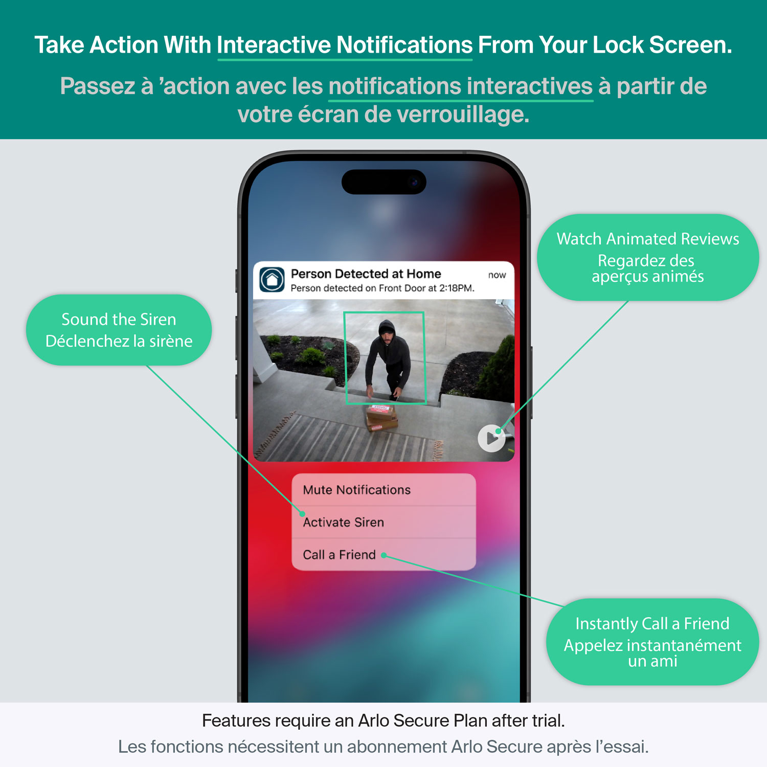 Caméra de surveillance sans fil 2K 3e génération Arlo Essential XL - Blanc- Paquet de 3