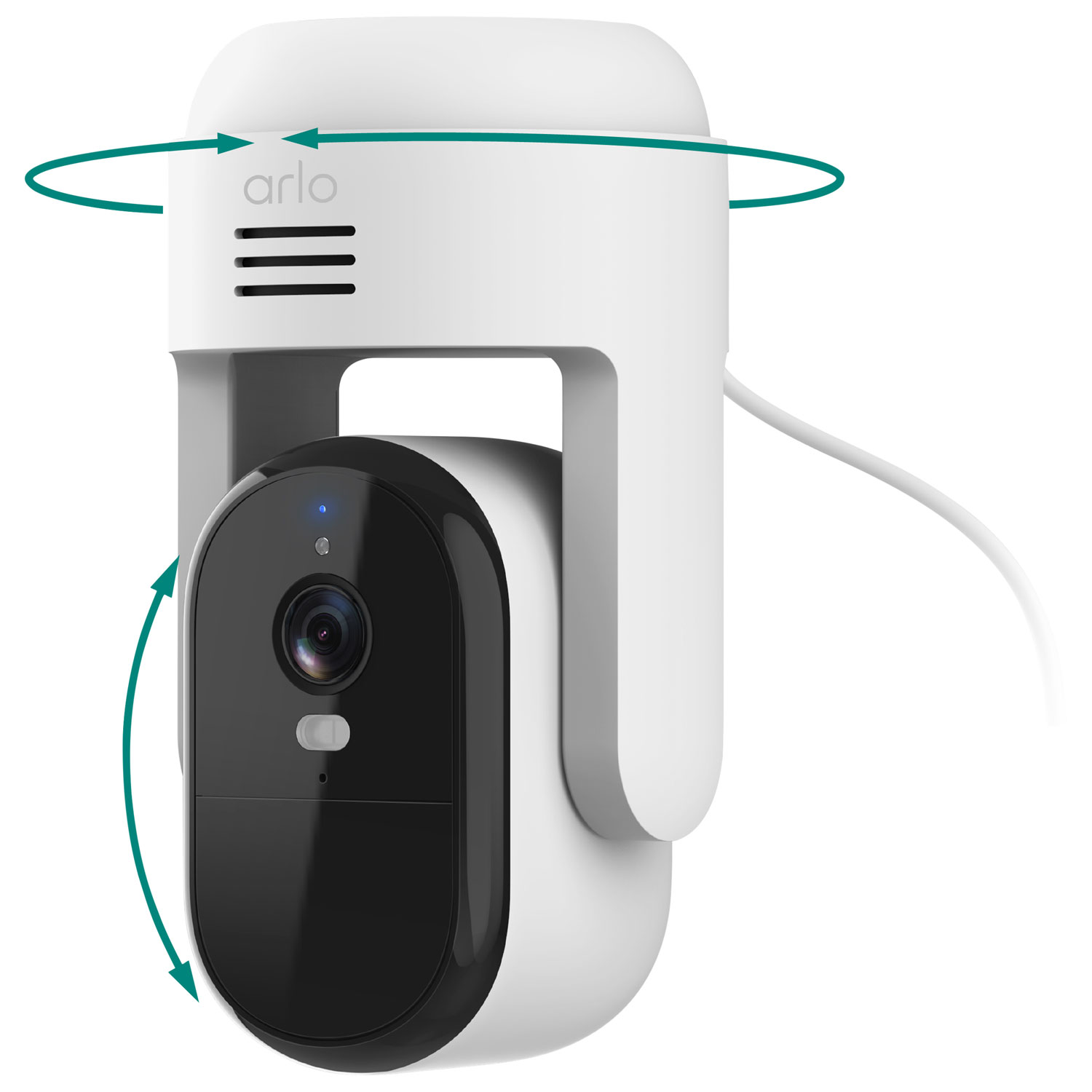 Arlo Essential Wired Plug-In Pan Tilt Outdoor 2K Security Camera