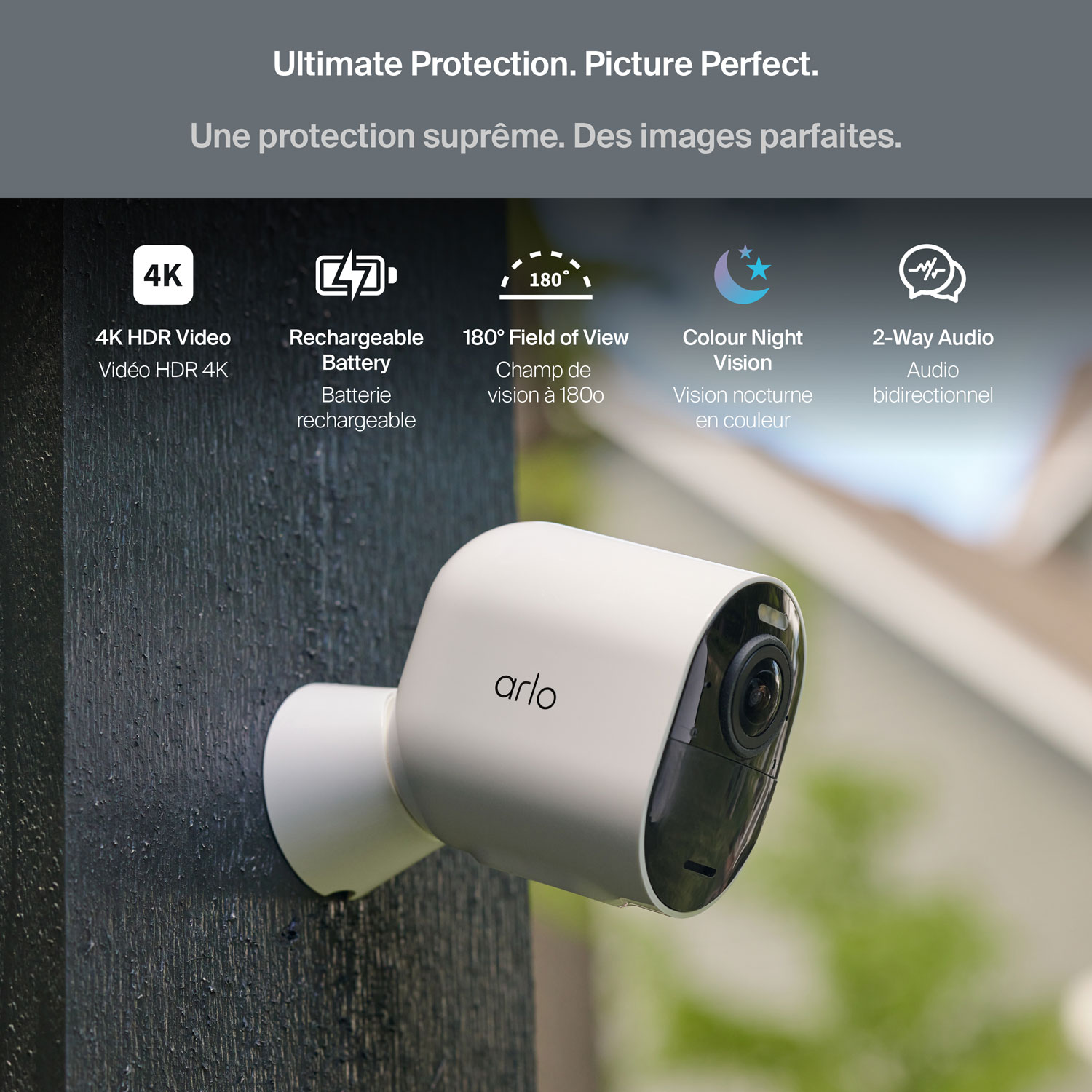 Caméra de surveillance sans fil HDR 4K 3e génération Arlo Ultra - Blanc - Paquet de 3 - Exclusivité Best Buy