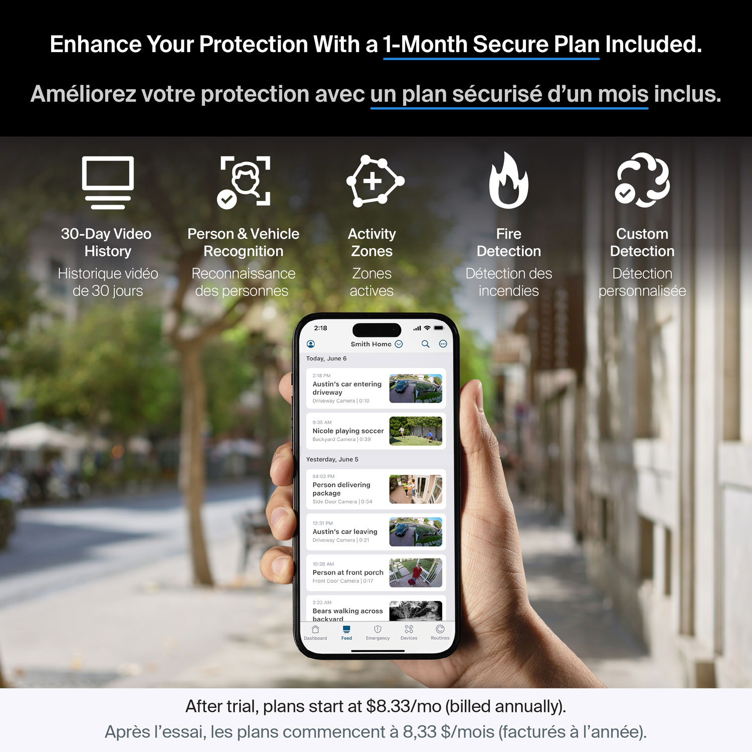 Caméra de surveillance à projecteur d'illumination avec fil 2K Pro 3 d'Arlo - Blanc