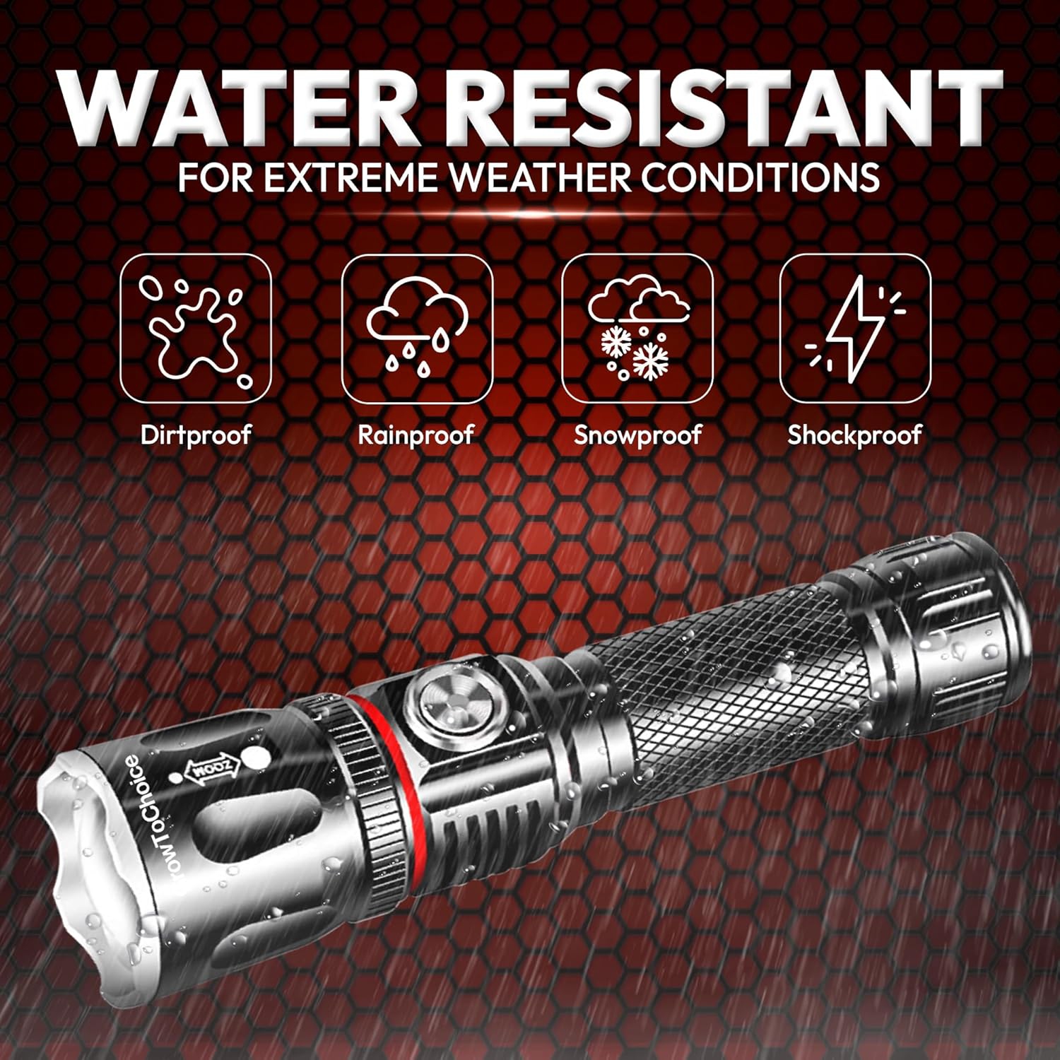 GrowToChoice Rechargeable LED Flashlight Camping Gear Must Haves