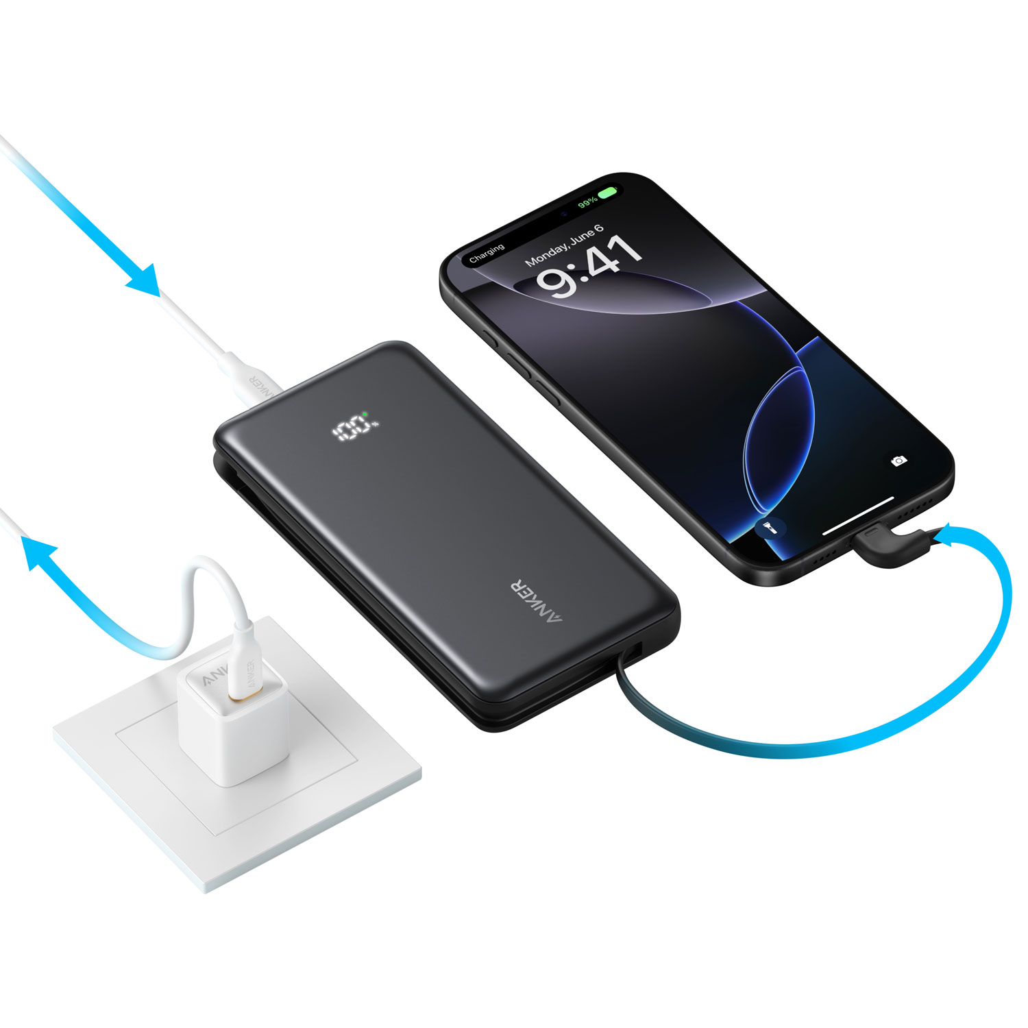 Chargeur portable USB-A/USB-C 10 000 mAh 22,5 W Zolo d'Anker