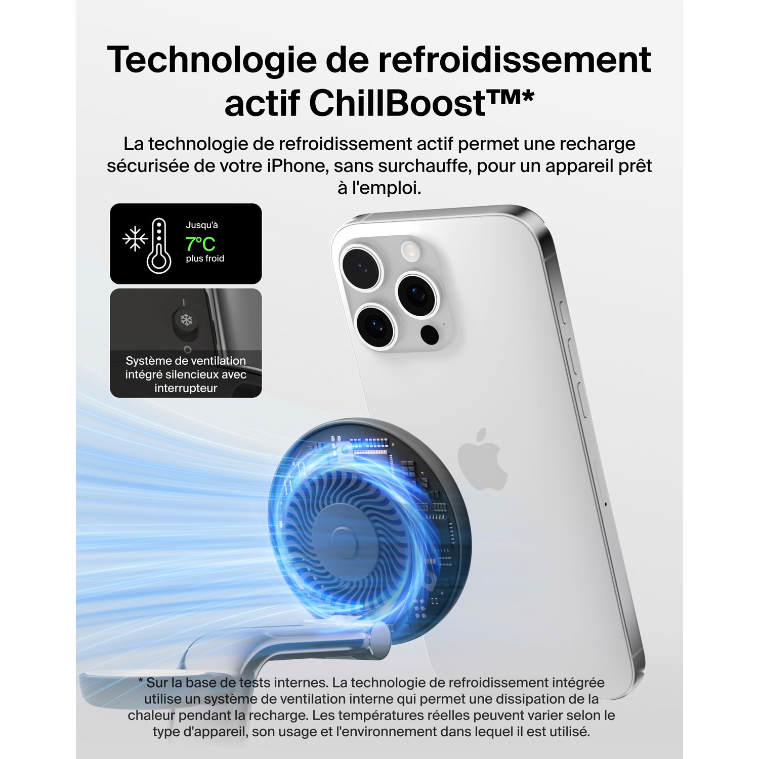 Station de chargement sans fil Qi2 de 25 W 3-en-1 de Belkin - Gris