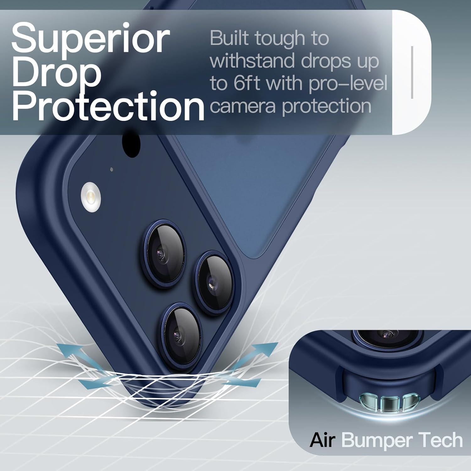 JETech Matte Case for iPhone 17 Pro 6.3-Inch, Shockproof Military Grade Drop Protection, Frosted Translucent Back Minimalist Phone Cover,