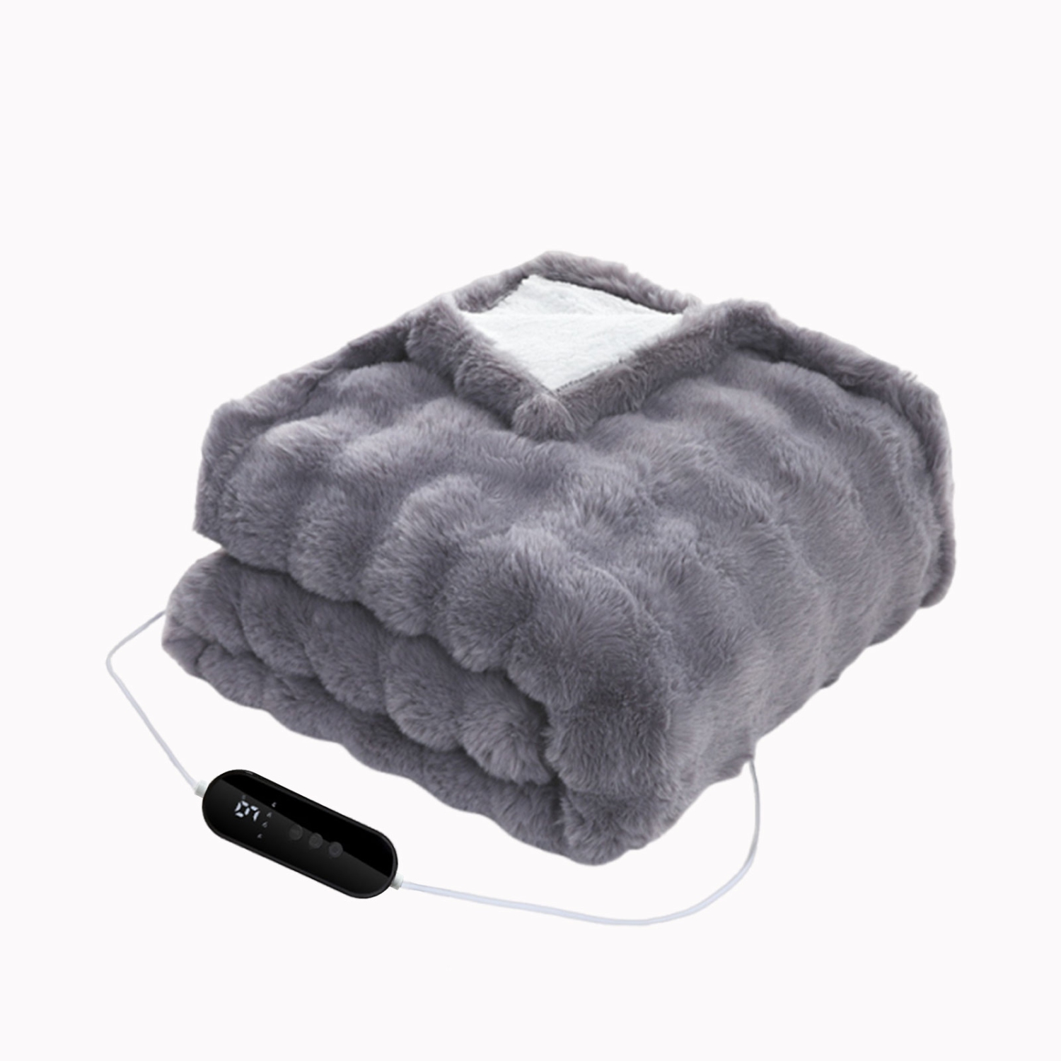 Extra Long-Lasting 12-Hour Electric Heated Blanket with Dual Control - Ultra-Thermal Plush Sherpa Heating, 9 Heat Settings & Auto Shut-Off - Overheat