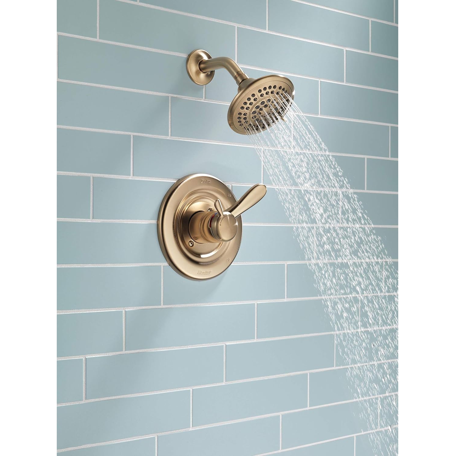 Delta Faucet Lahara 17 Series Dual-Function Shower Faucet Set Gold, 5-Spray Touch-Clean Shower Head