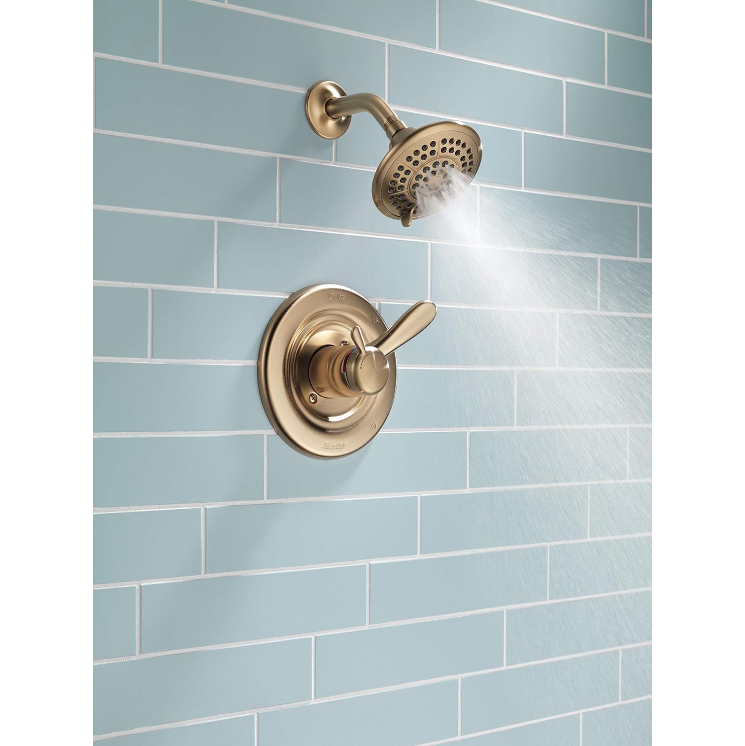 Delta Faucet Lahara 17 Series Dual-Function Shower Faucet Set Gold, 5-Spray Touch-Clean Shower Head