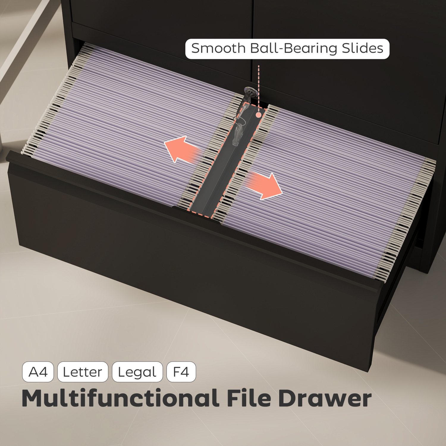 HOMCOM – Armoire de rangement en métal avec verrous, classeur latéral avec tablette réglable et tiroir classeur pour dossiers A4/lettre/légal/F4,