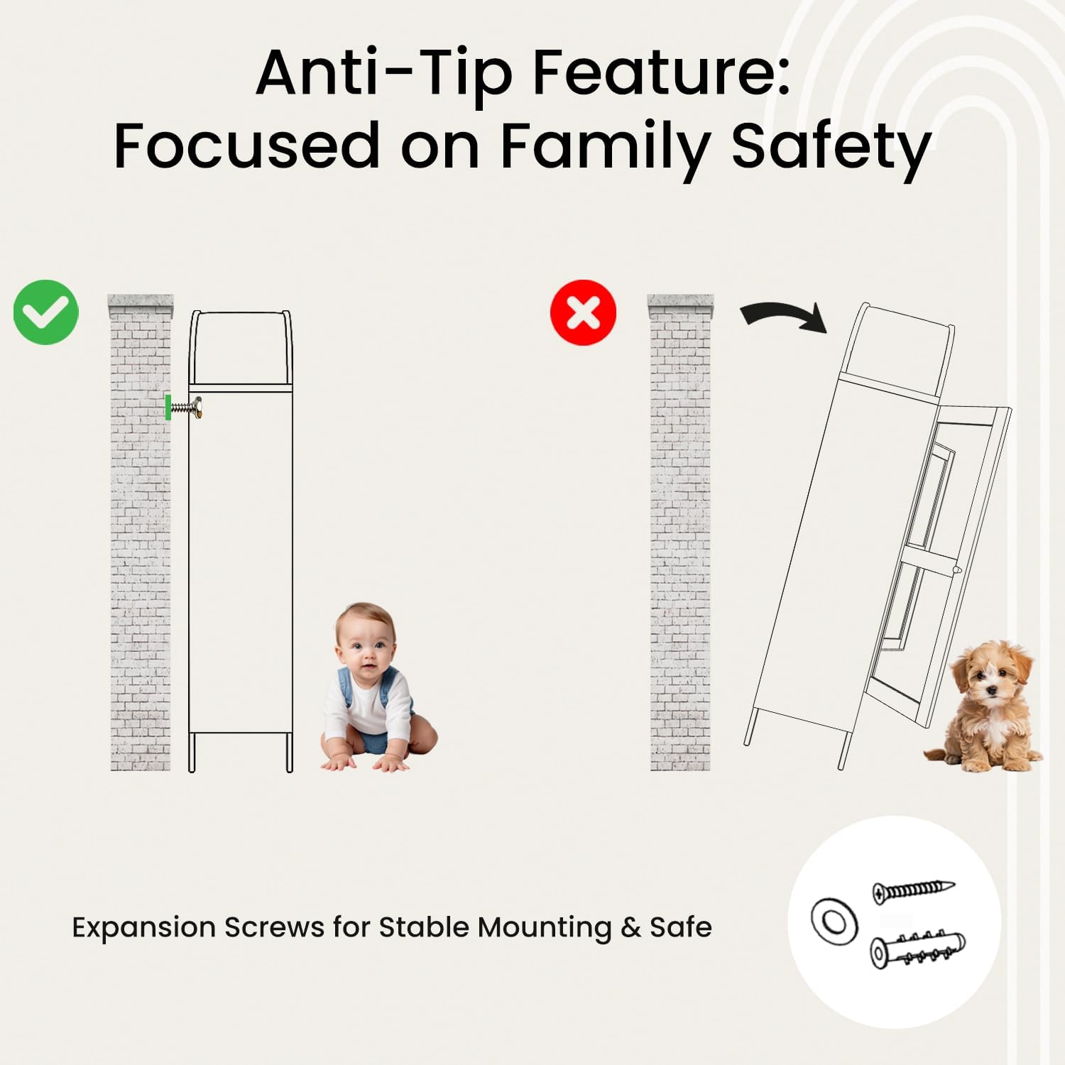 AECOJOY – Armoire de présentation en métal arquée, garde-manger moderne avec portes, tiroir et tablettes réglables, 73&nbsp;po