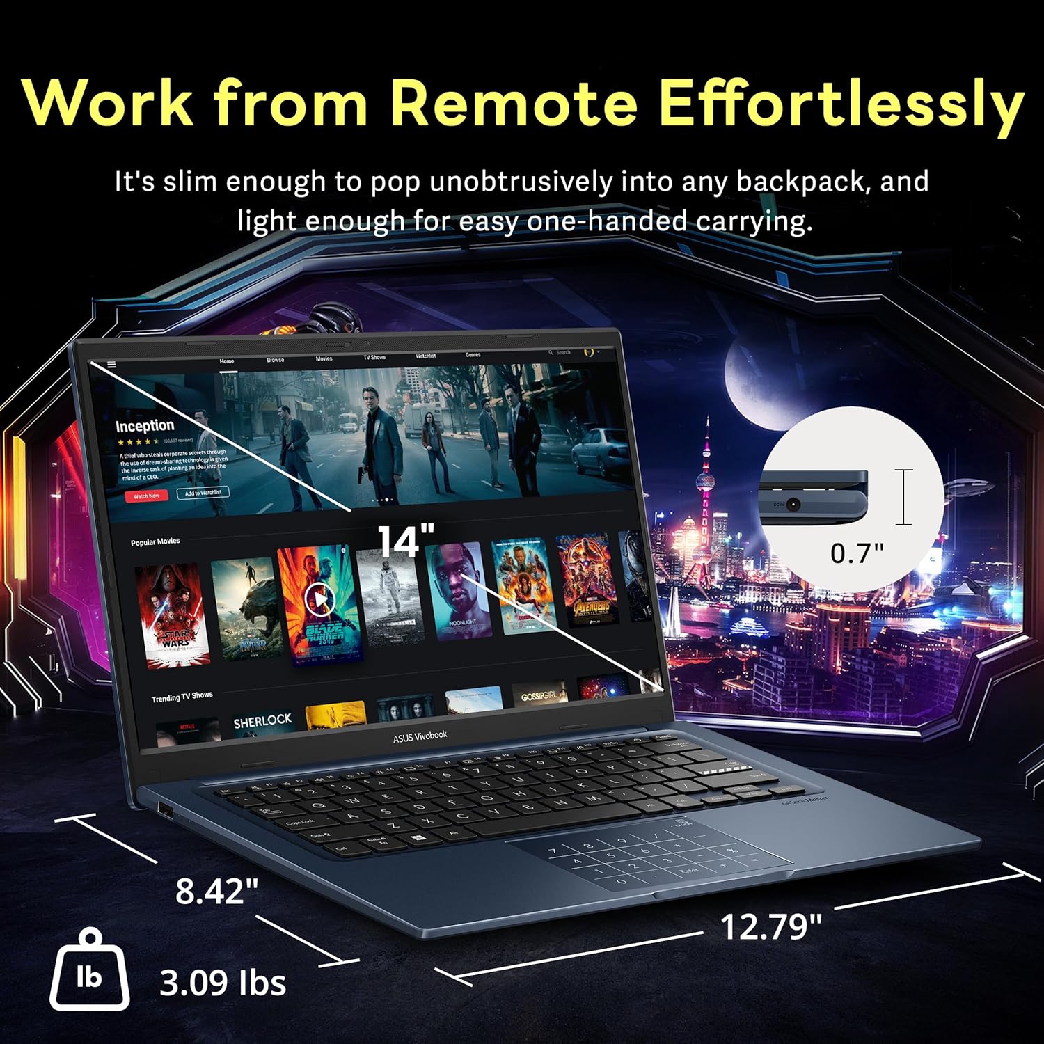 ASUS Vivobook 14" FHD Ultra Business Laptop, Intel I5-1334U,1.12TB Storage, 16GB RAM,Intel UHD Graphics, Fast Charge, Windows 11 Pro, Blue