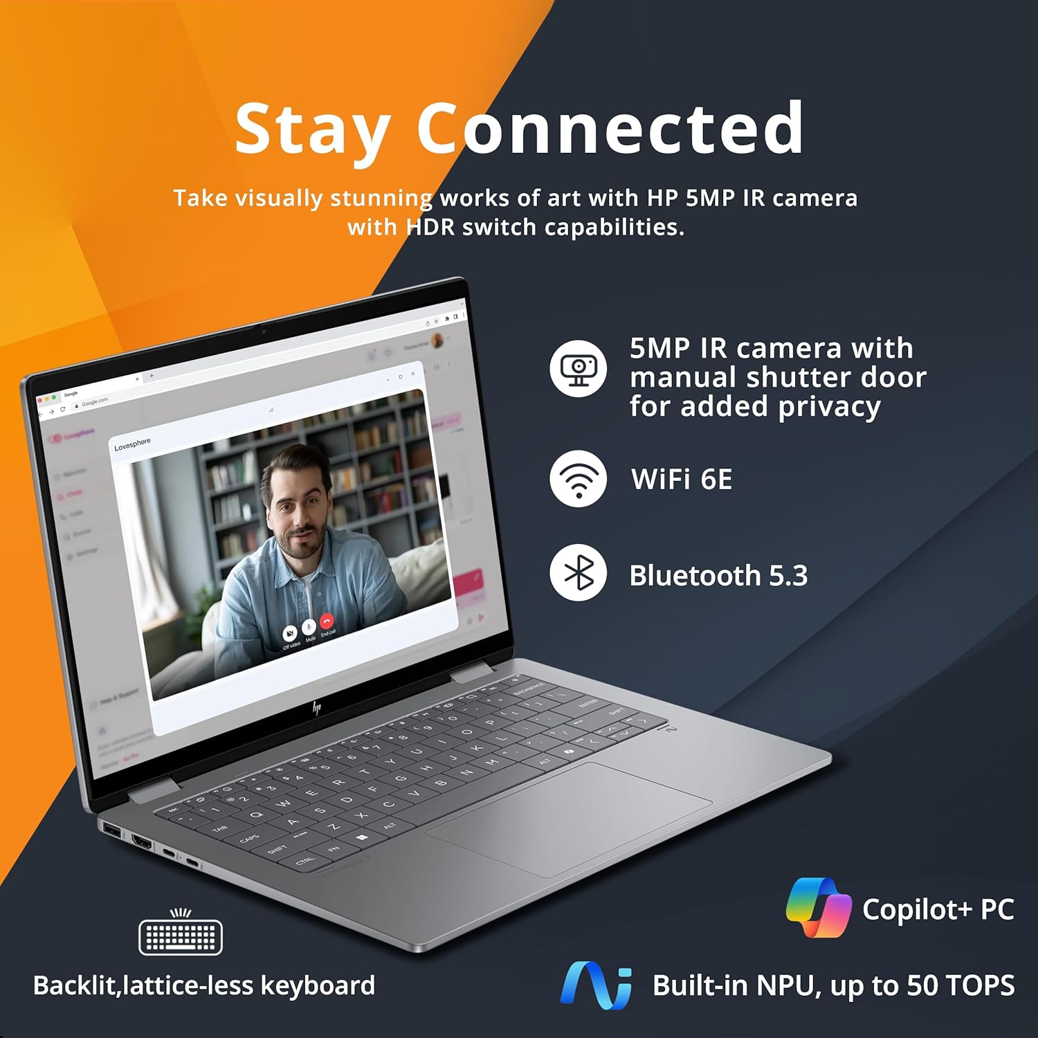 HP OmniBook X Flip 2-in-1 Laptop, 14" 2K Touchscreen Display, AMD Ryzen AI 7 350,2.5TB Storage(2TB SSD+512GB Docking),24GB RAM, ‎Radeon 860M