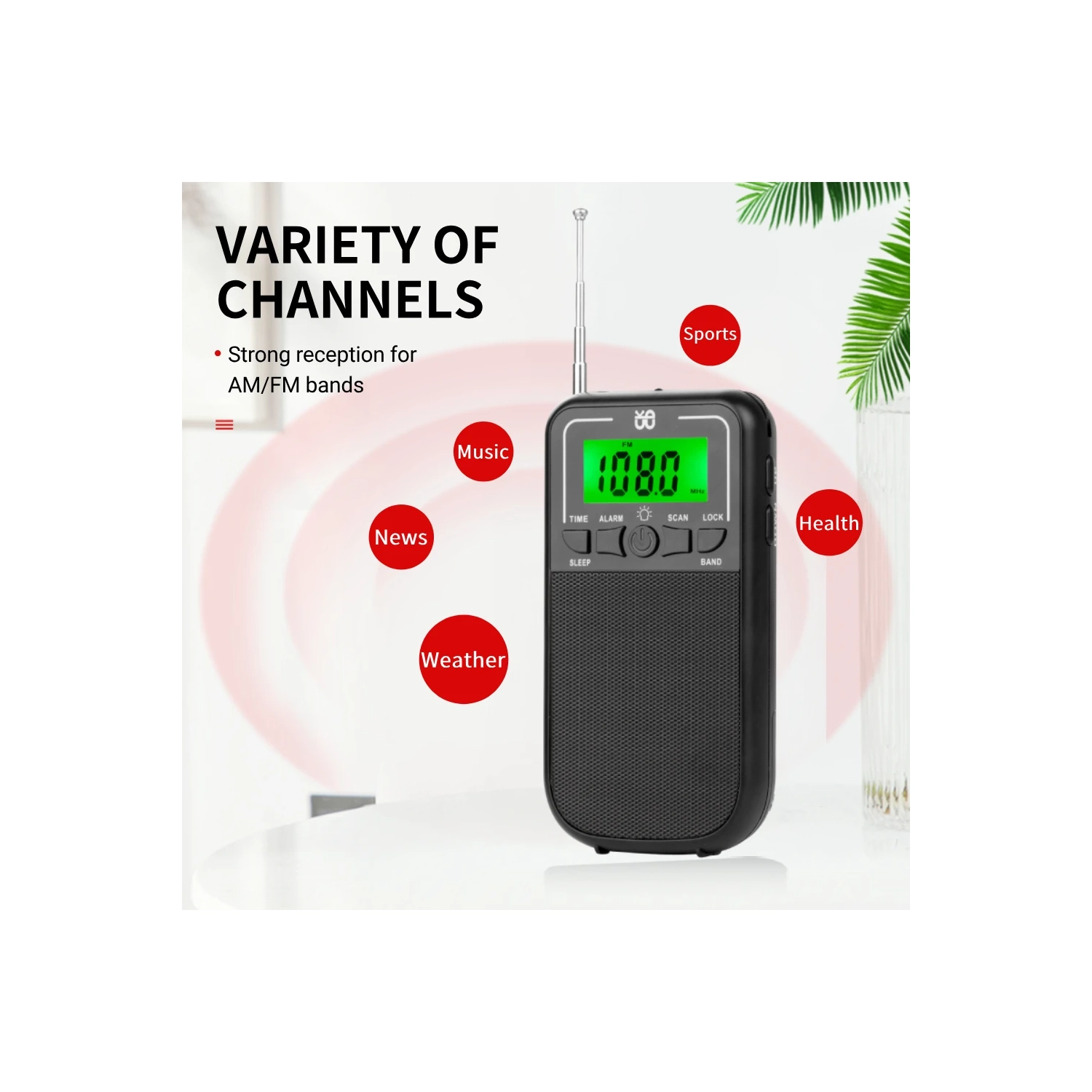 AM portatif ​​Radio FM SW, radio à transistors avec écran LCD, haut-parleur, lampe de poche LED, radio à piles pour usage extérieur et d'urgence,