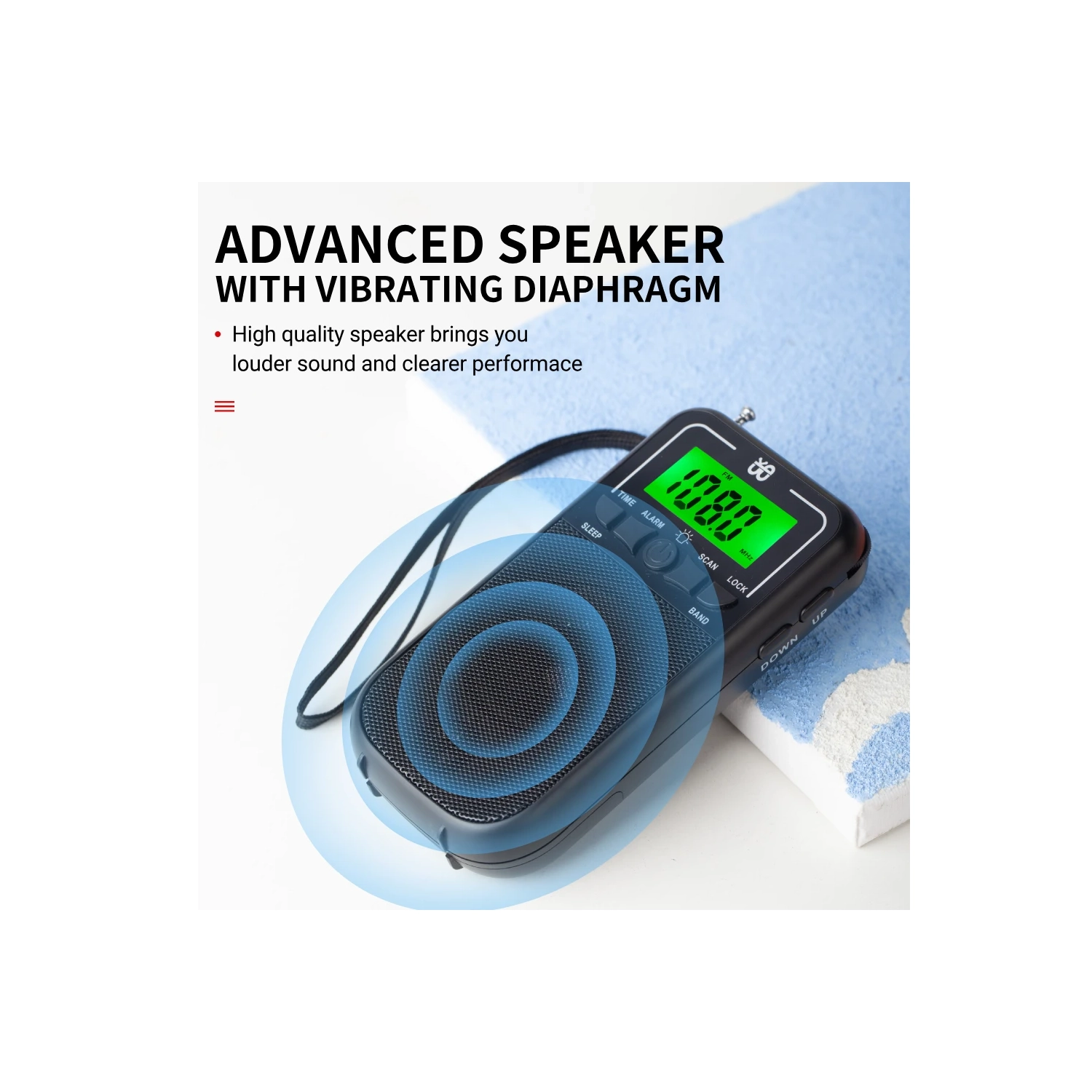 AM portatif ​​Radio FM SW, radio à transistors avec écran LCD, haut-parleur, lampe de poche LED, radio à piles pour usage extérieur et d'urgence,