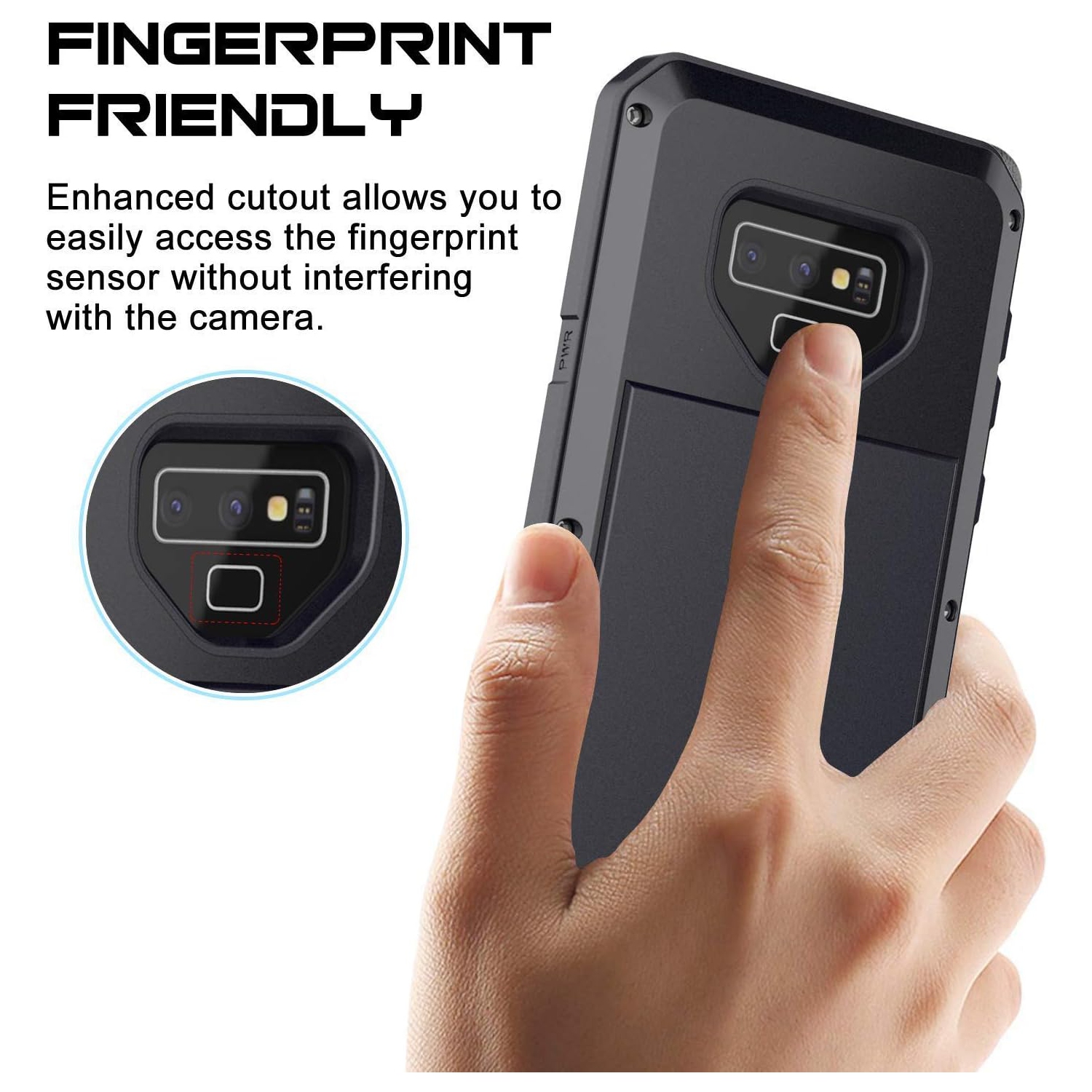 Convient pour Samsung Galaxy Note9 étui protecteur pour téléphone mobile extérieur étanche et antichoc triple coque - noir