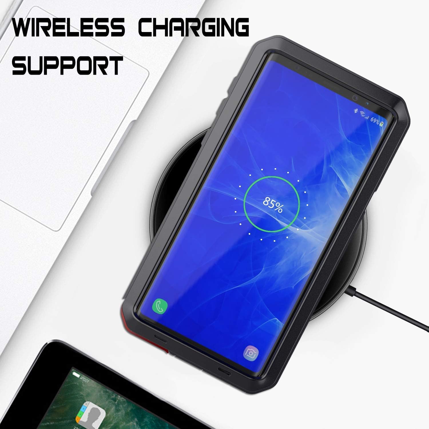 Convient pour Samsung Galaxy Note9 étui protecteur pour téléphone mobile extérieur étanche et antichoc triple coque - noir