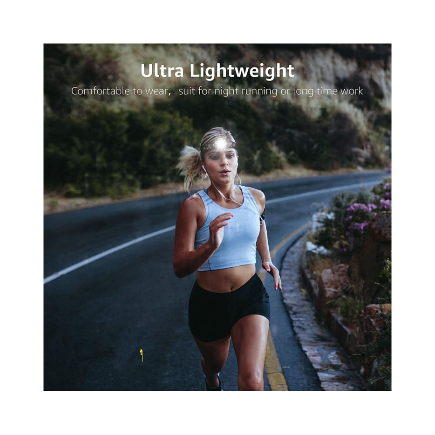 3 piles AAA à cellules sèches, 300 lumens, haute luminosité, lampe frontale étanche pour la course et le camping, convient pour la randonnée, le