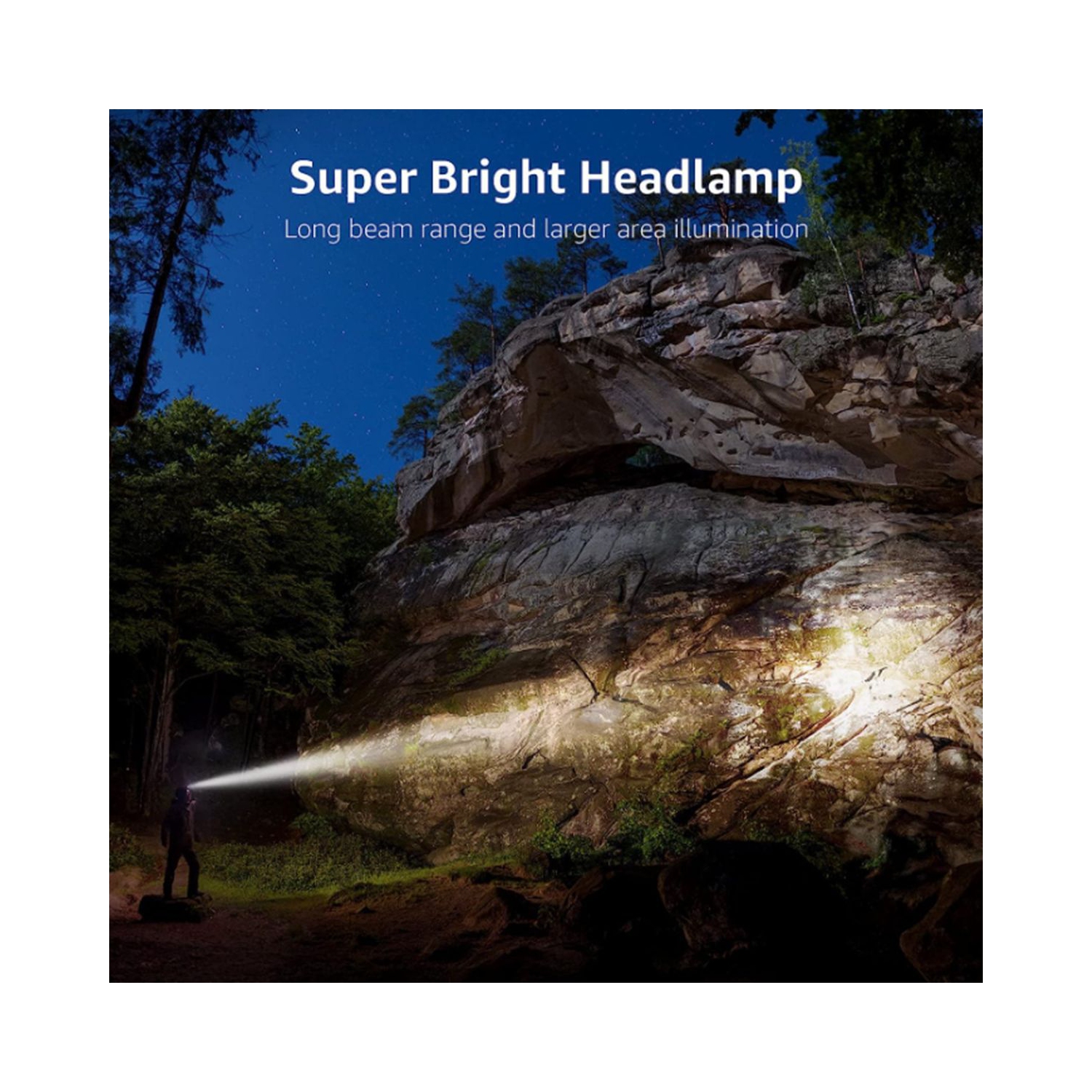 3 piles AAA à cellules sèches, 300 lumens, haute luminosité, lampe frontale étanche pour la course et le camping, convient pour la randonnée, le