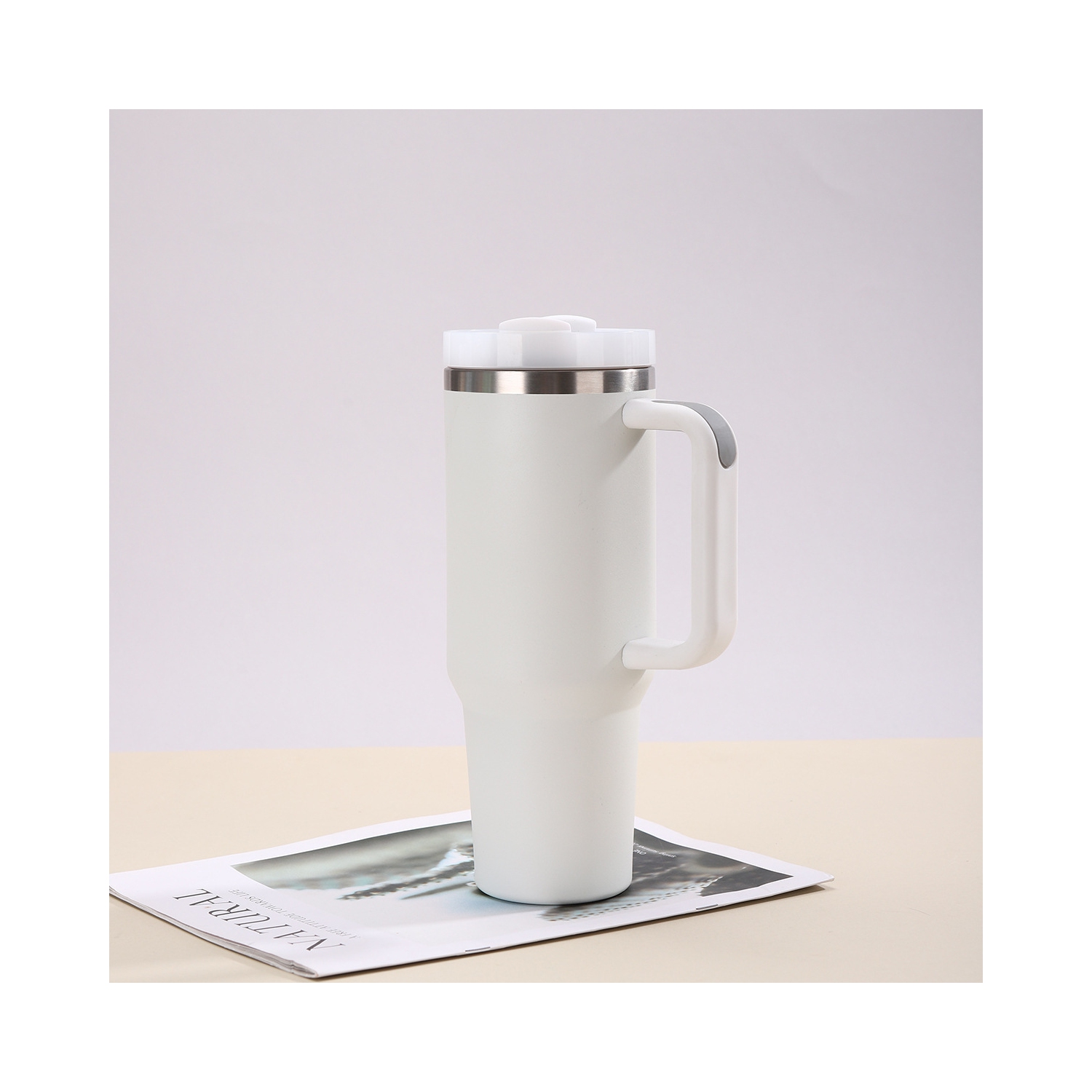 Tasse à glace de deuxième génération de 40&nbsp;oz, tasse isotherme en acier inoxydable 304, tasse pour l'extérieur avec poignée, gobelet à paille de