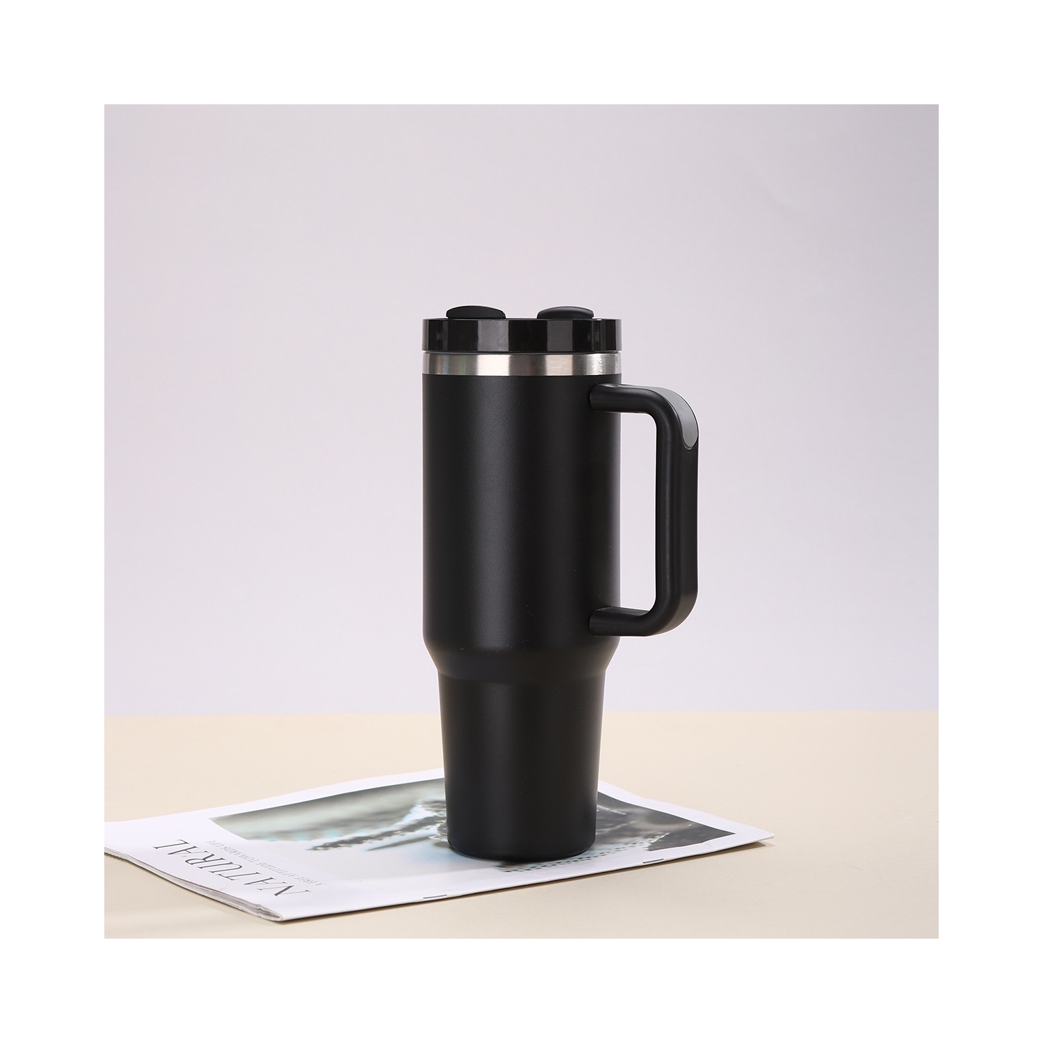 Tasse isotherme en acier inoxydable 2ᵉ Generation 304 de 40&nbsp;oz, gobelet d'extérieur avec poignée, gobelet à paille de grande capacité [gobelet à