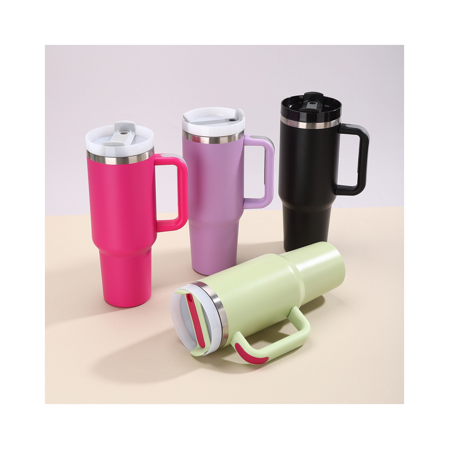 Tasse isotherme en acier inoxydable 2ᵉ Generation 304 de 40&nbsp;oz, gobelet d'extérieur avec poignée, gobelet à paille de grande capacité [gobelet à