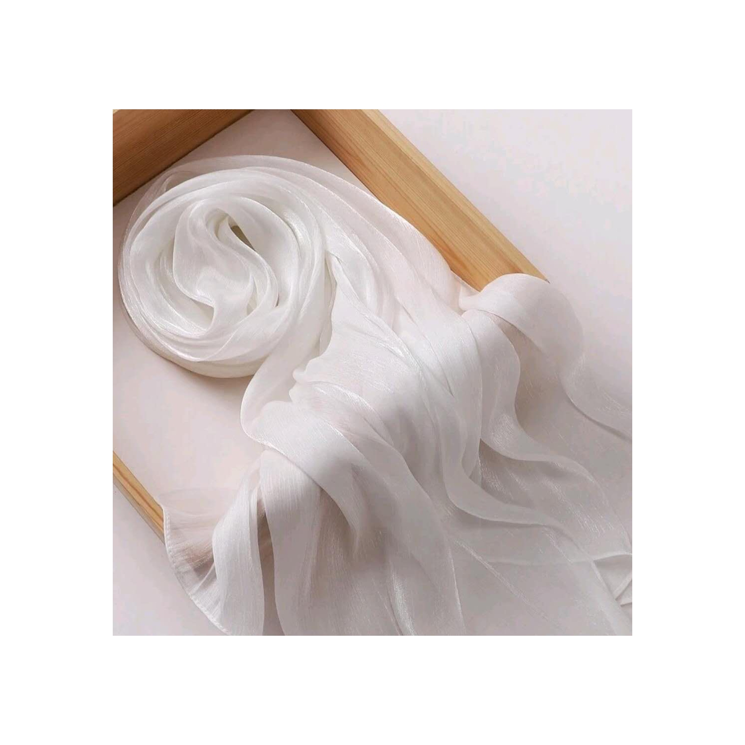 Premium Soft Shimmer Hijab Head Scarf for Islamic Muslim Hair Wraps Women Lightweight Scarves Sheer Crepe Shawl - Color 7